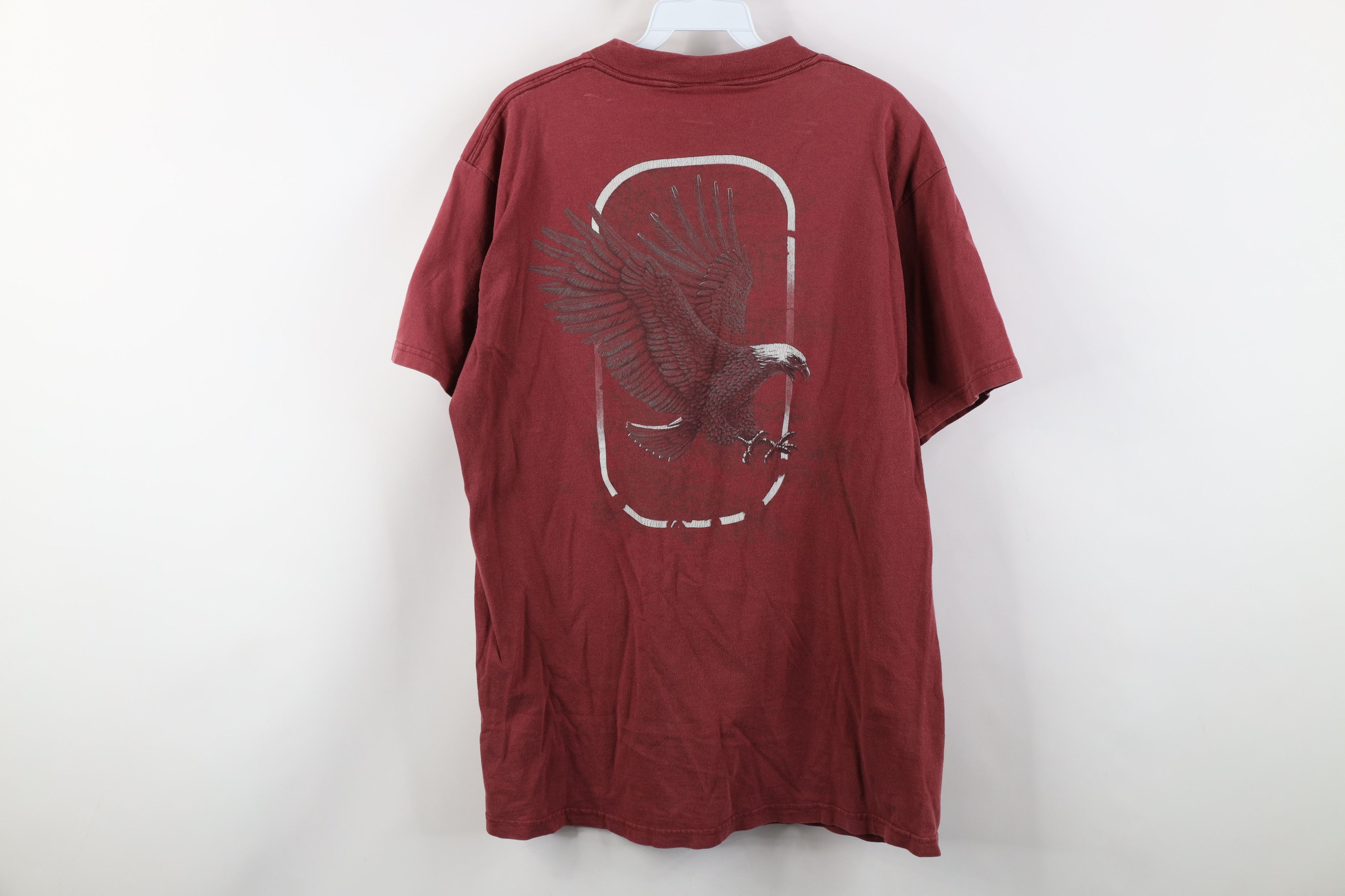 Vintage Vintage 90s Streetwear Nature Eagle Short Sleeve T-Shirt Red Size US L / EU 52-54 / 3 - 13 Thumbnail