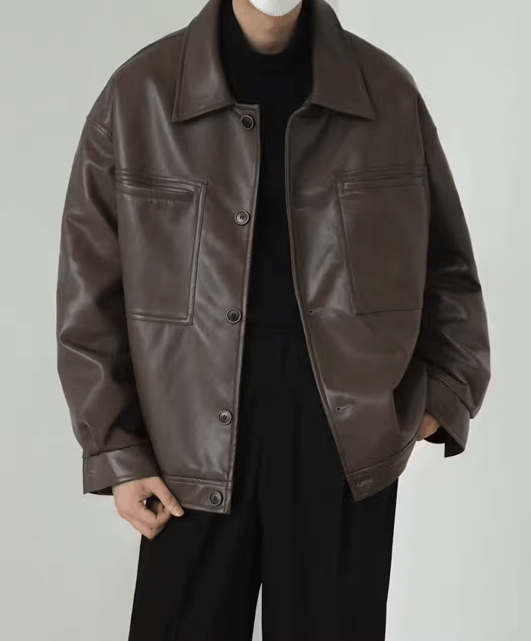 Japanese Brand × Vintage Korean fashion retro faux leather jacket Size US M / EU 48-50 / 2 - 3 Thumbnail