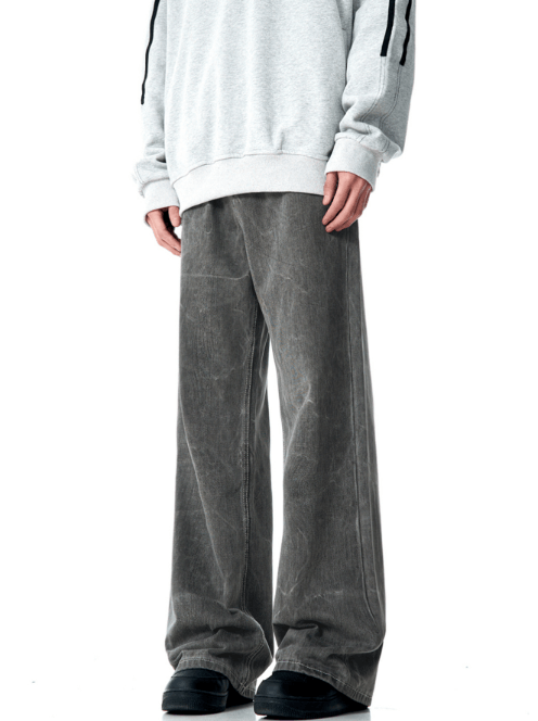 Japanese Brand × Jean American washed grey lightning pattern distressed jeans Size US 32 / EU 48 - 3 Thumbnail