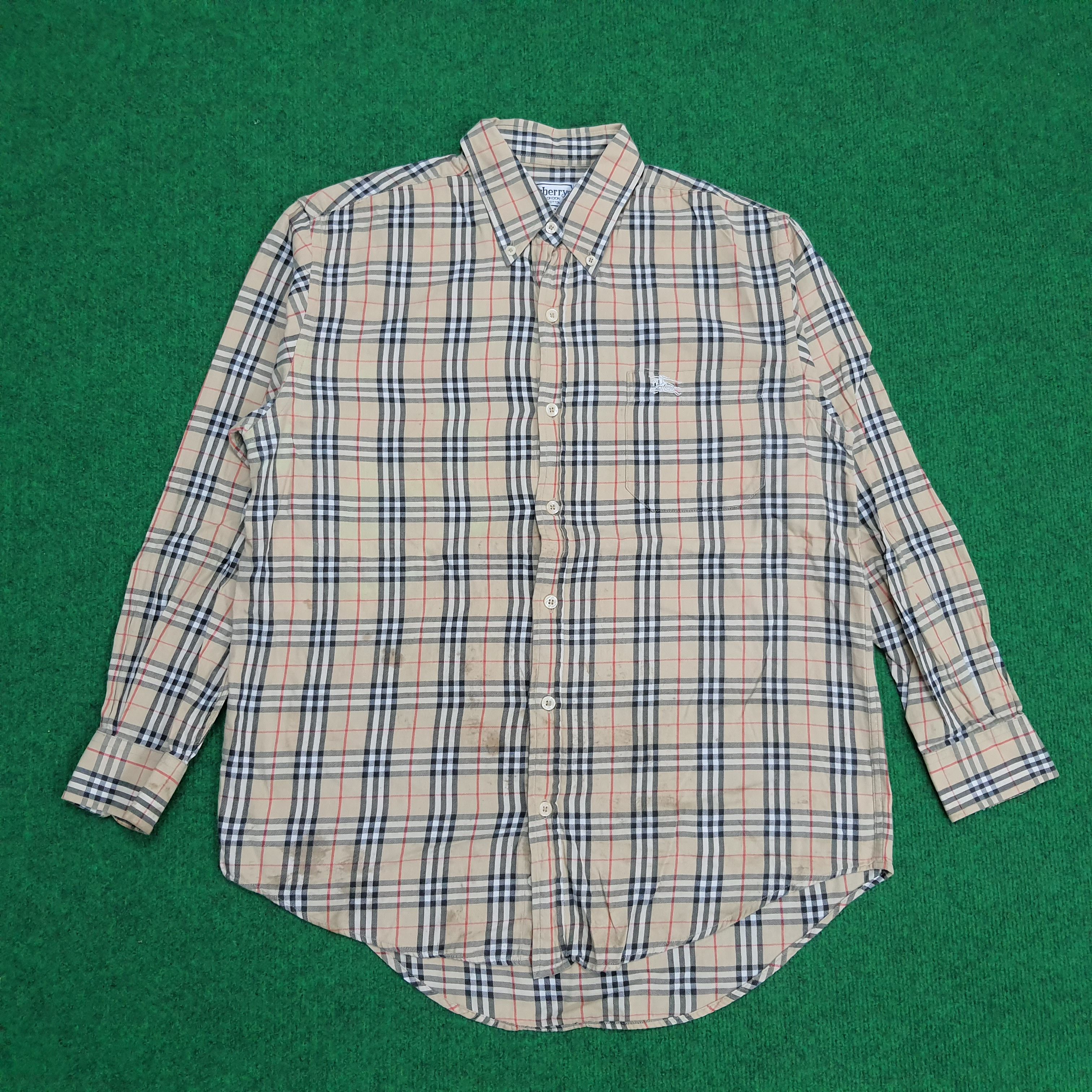 Burberry × Vintage Vintage Burberry Nova Check Button Up Shirt Size US M / EU 48-50 / 2 - 1 Thumbnail