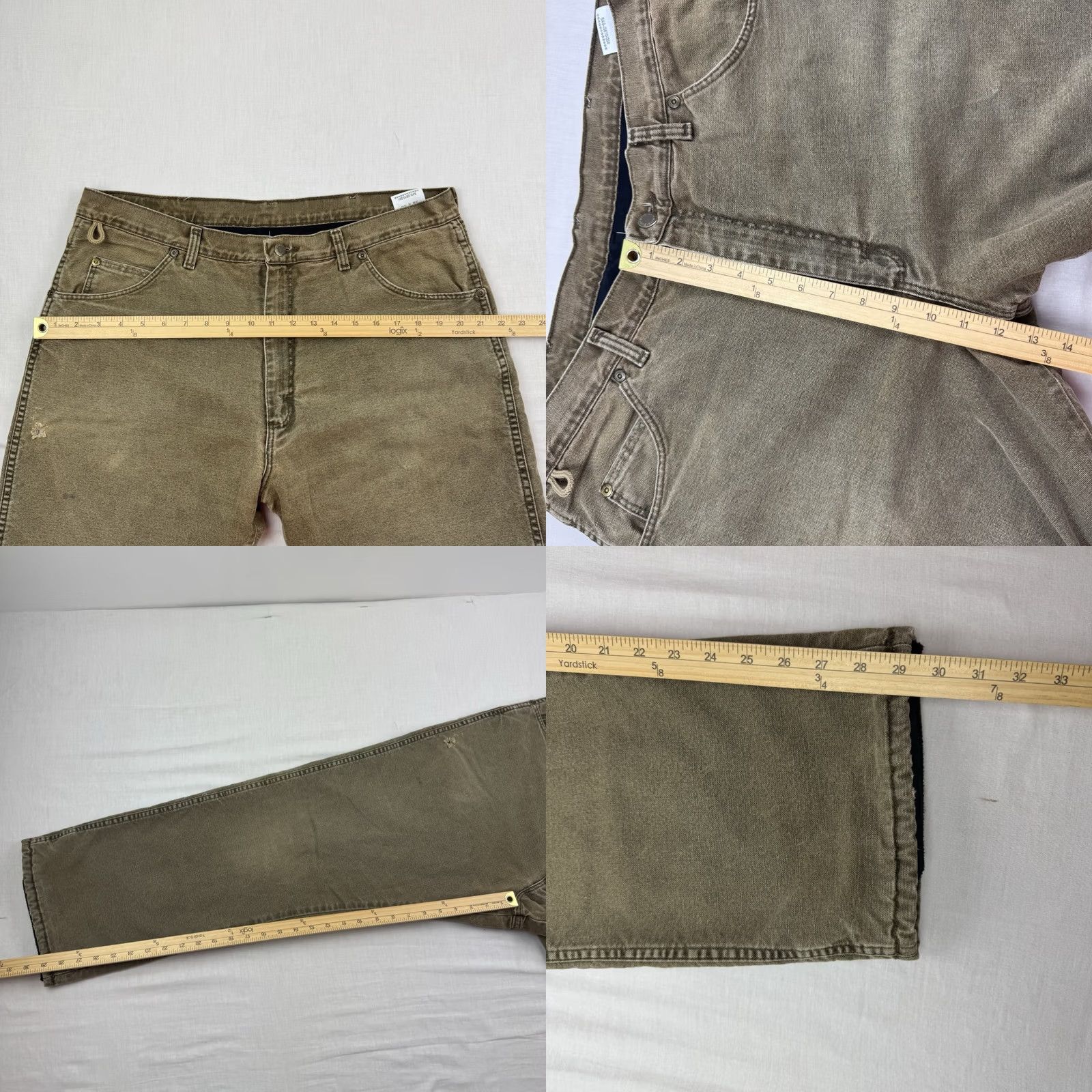 Wrangler VINTAGE Wrangler Rugged Wear Denim Jeans Adult 38x30 Brown Lined 90s Y2K USA Outdoor Men's Regular Straight Jeans Shirt Size US 38 / EU 54 - 8 Thumbnail