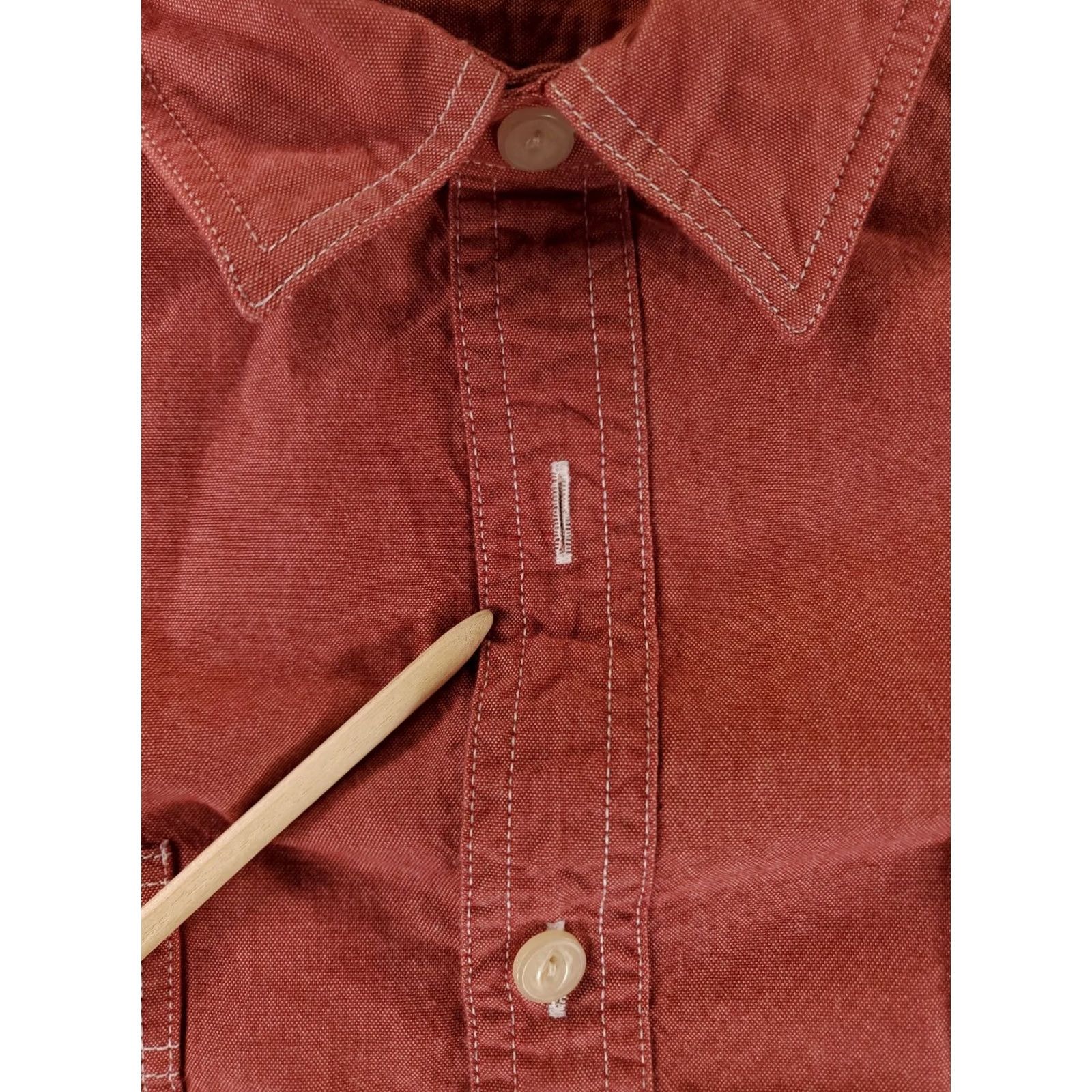 J.Crew J.CREW Shirt Chambray Button Up Red Long Sleeve Mens XL Size US XL / EU 56 / 4 - 2 Thumbnail