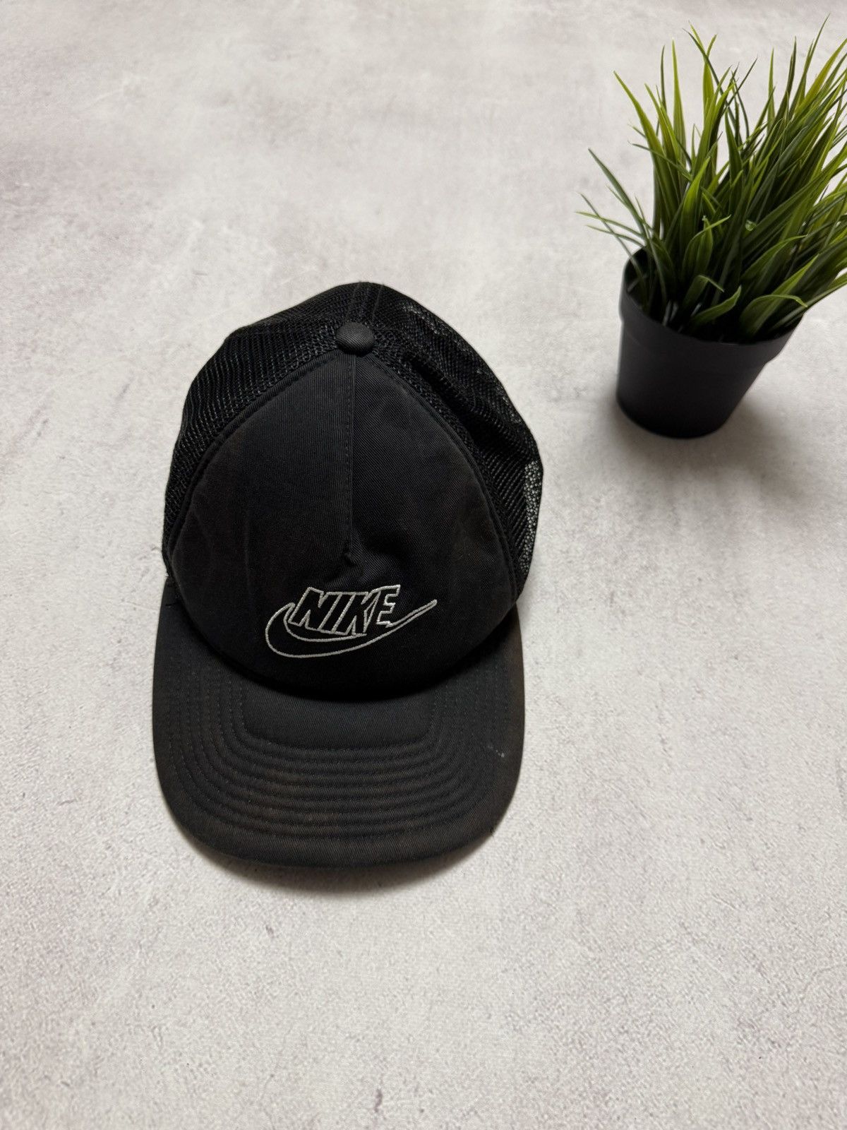 Nike × Vintage Vintage Nike Cap Baseball Hat Swoosh Faded Y2K Rap 90s Size ONE SIZE - 2 Thumbnail