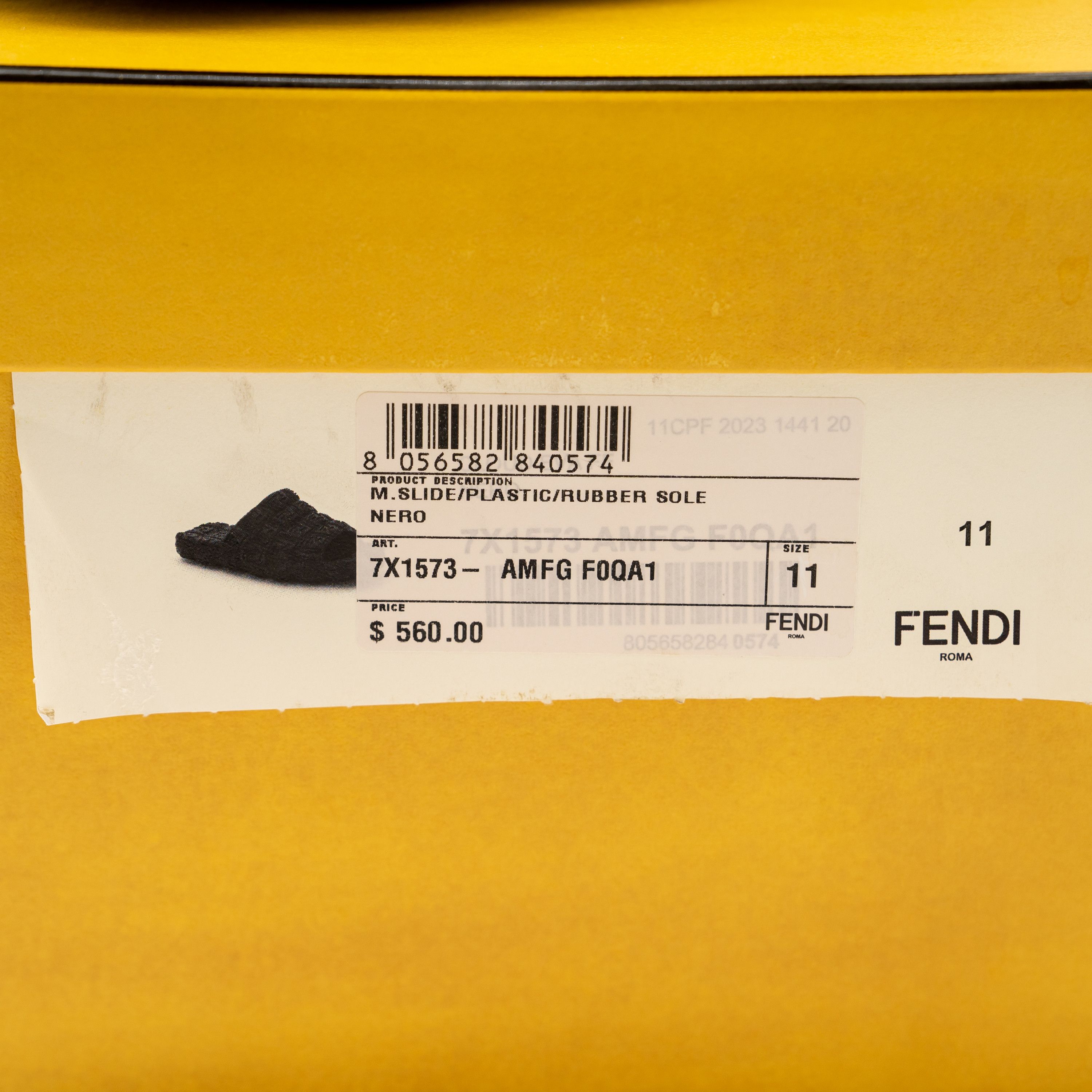 Fendi 11 uk 12 us Fendi Cloud Slides Black Rubber FF logo Embossed Size US 12 / EU 45 - 11 Thumbnail