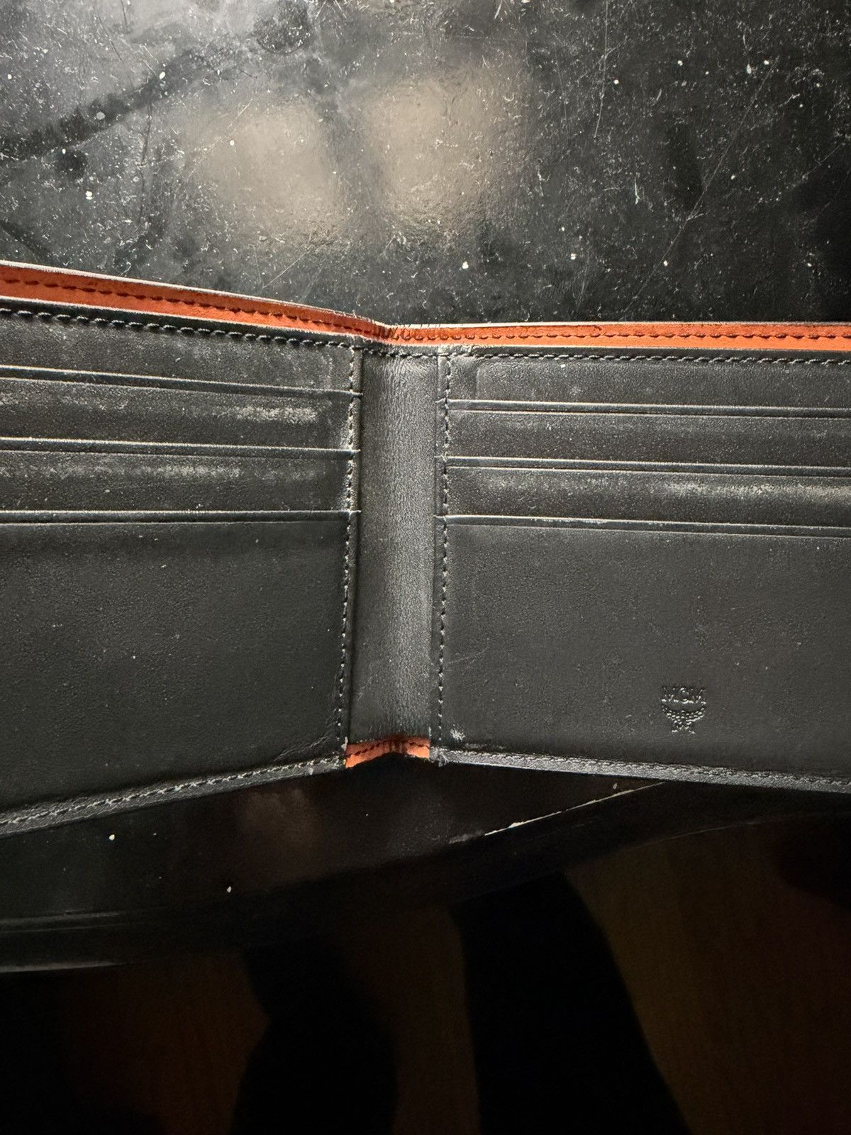 MCM MCM Mens Bifold Wallet Black / Orange Size ONE SIZE - 2 Thumbnail