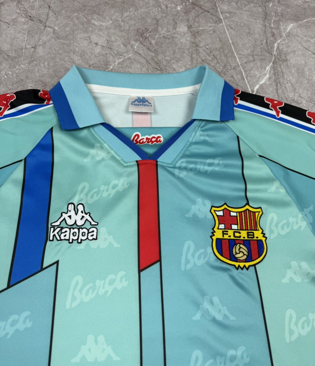 Kappa Barcelona 1996-97 Away Retro Jersey Size M Size US M / EU 48-50 / 2 - 6 Thumbnail