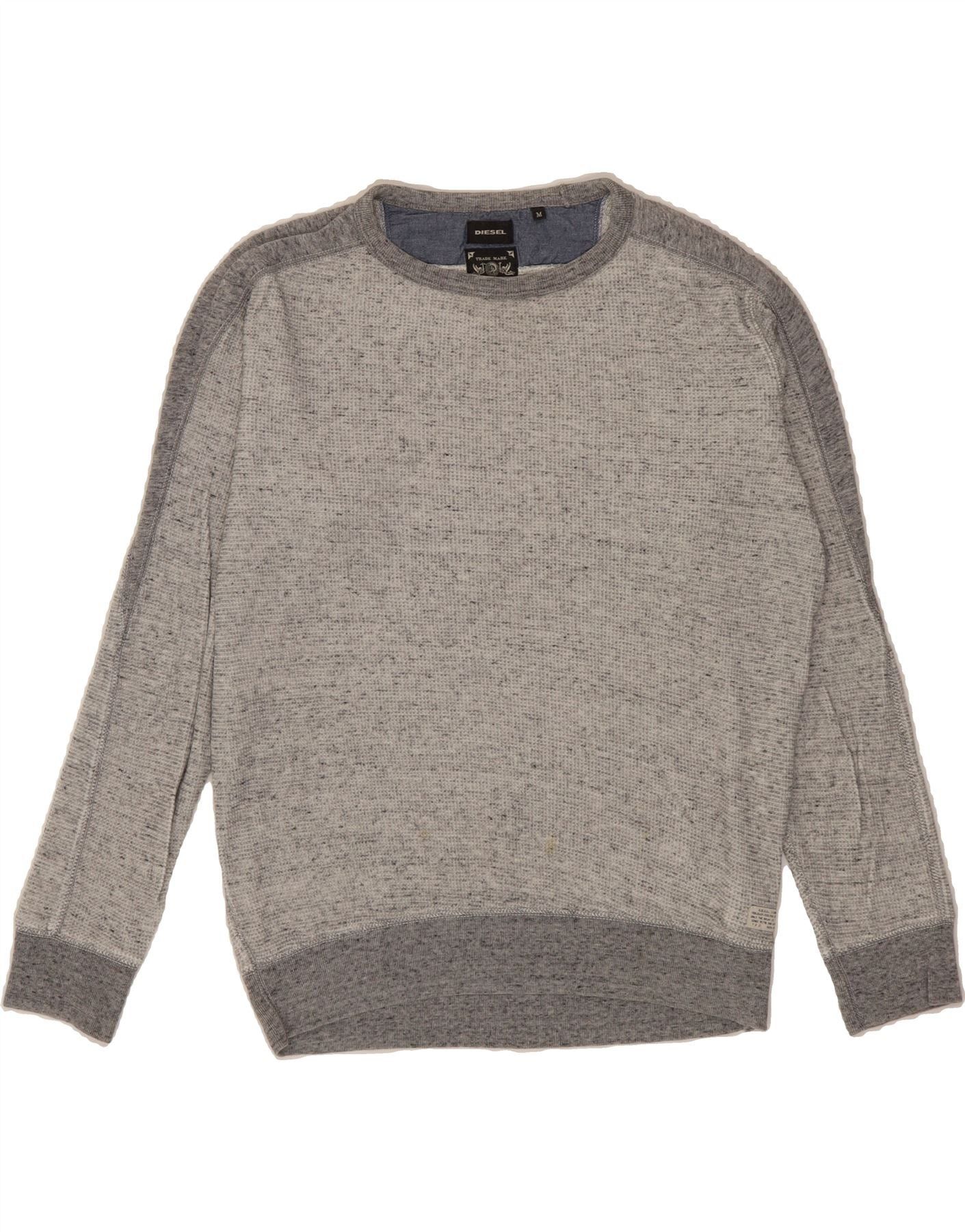 Diesel Mens Sweatshirt Jumper Medium Grey Flecked Cotton Size US M / EU 48-50 / 2 - 1 Thumbnail