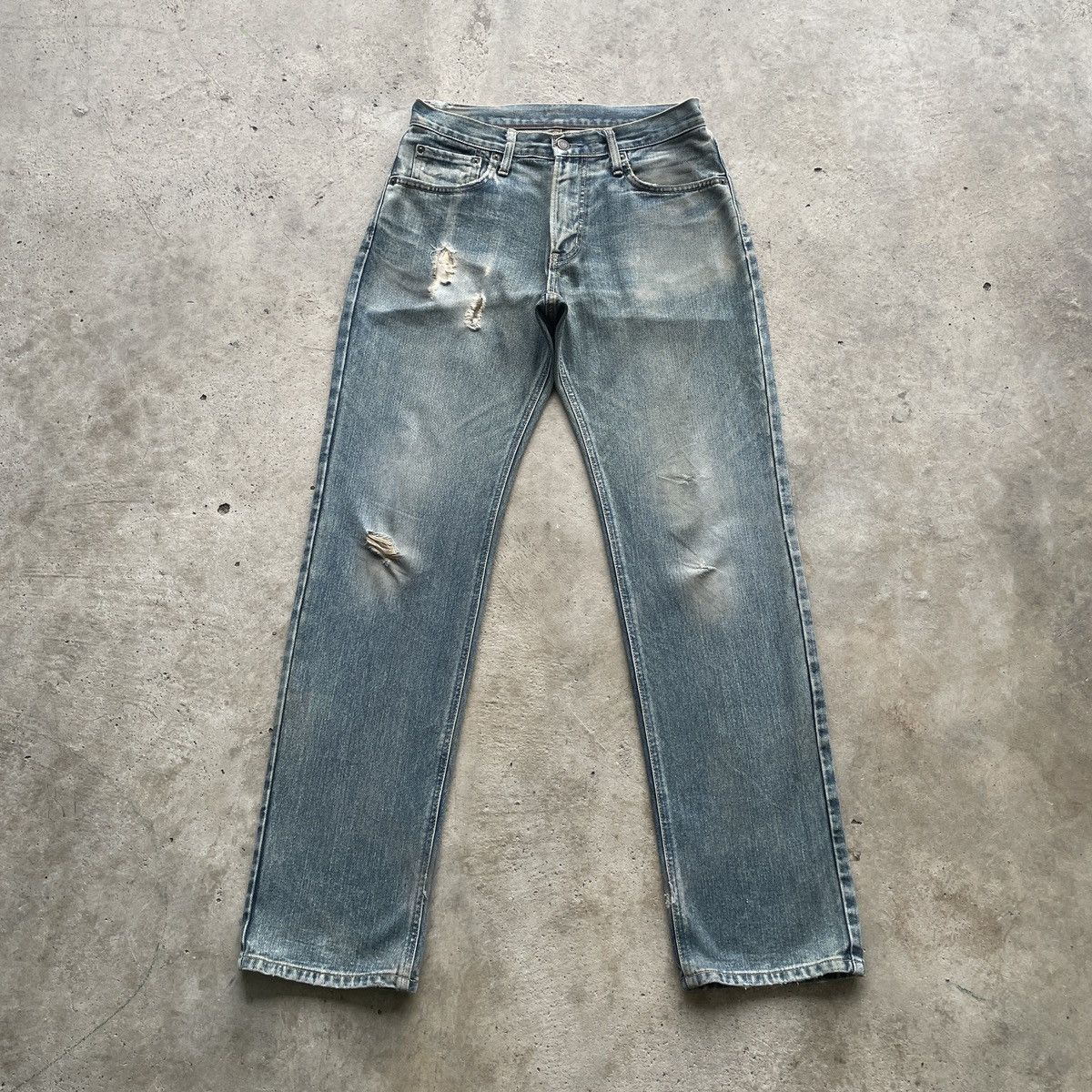 Edwin × Japanese Brand × Jean W31 Vintage Edwin 404 Distressed Faded Jeans Pants Denim Size US 31 - 1 Thumbnail