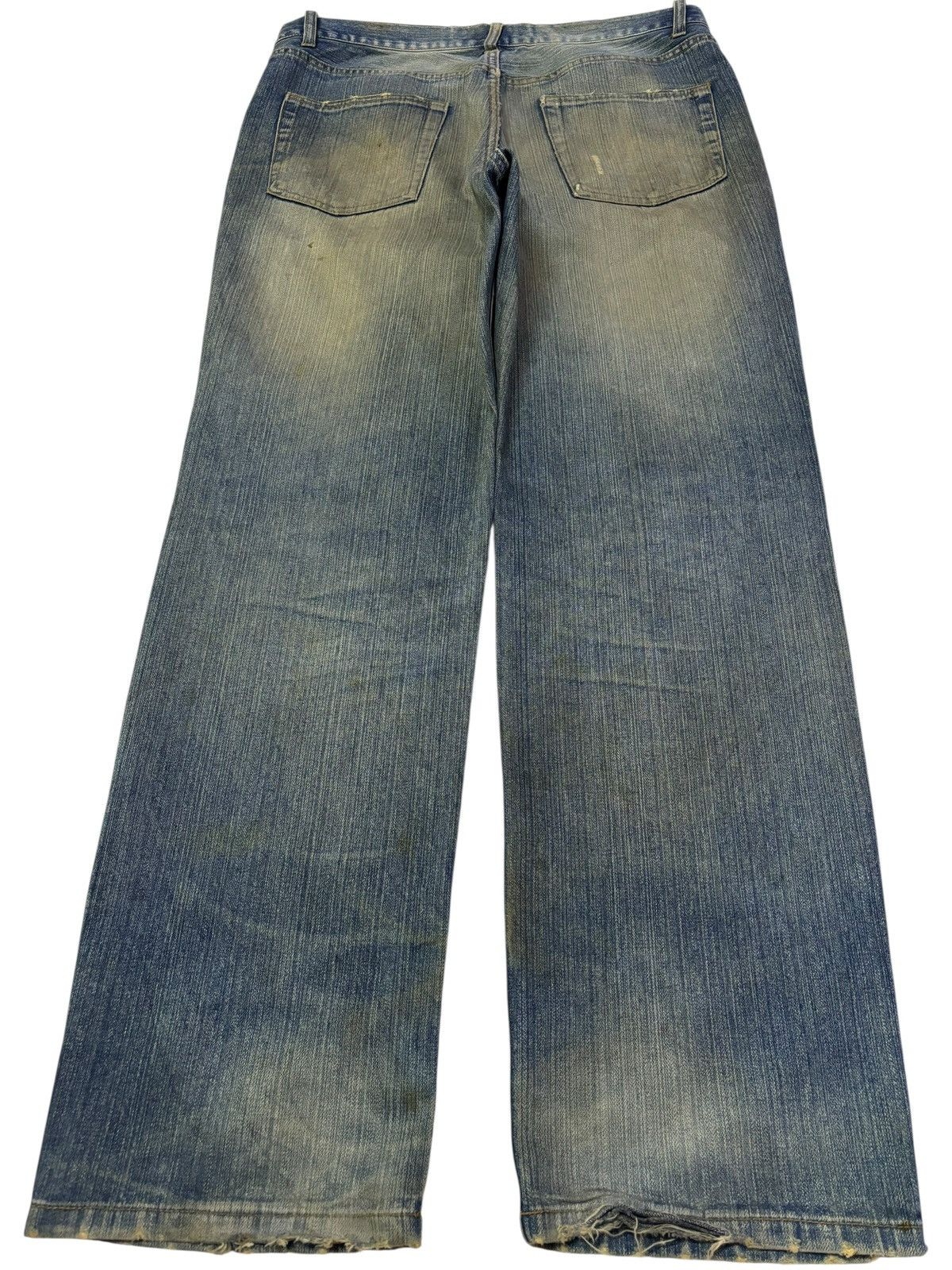 Japanese Brand Vtg Ezaki Shoji Distressed Mud Wash Jeans Size US 35 - 2 Thumbnail