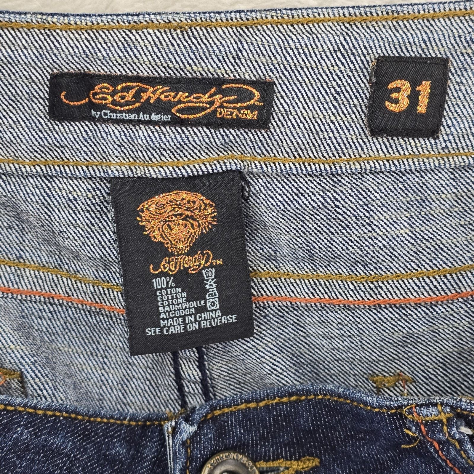 Christian Audigier Ed Hardy Christian Audigier Jeans Womens 31 Fits 34x32 Skull Size 34" / US 12 / IT 48 - 6 Thumbnail