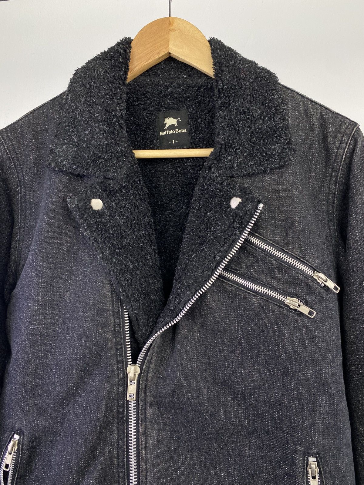 BUFFALO BOBS 2000’s Buffolo Bobs Fleece Lining Denim Biker Jacket Size US S / EU 44-46 / 1 - 3 Thumbnail