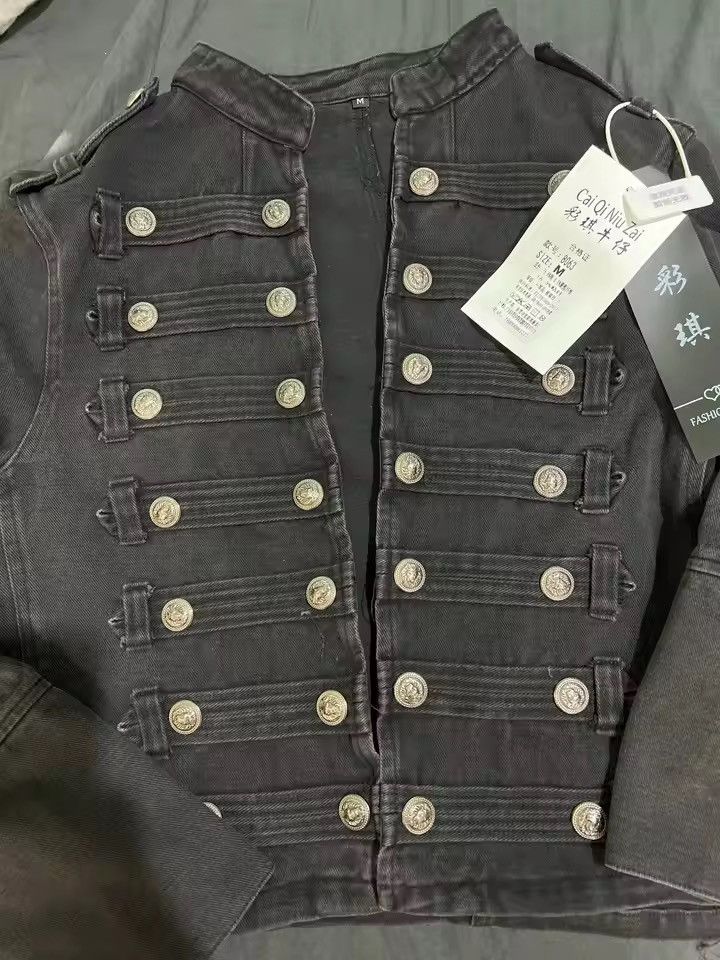 Japanese Brand Vintage Military-Inspired Denim Jacket – Bold, Structured Size US M / EU 48-50 / 2 - 8 Thumbnail