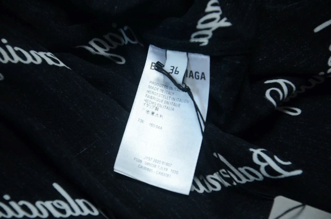 Balenciaga Balenciaga full logo black silk short sleeve shirt Size US M / EU 48-50 / 2 - 6 Thumbnail