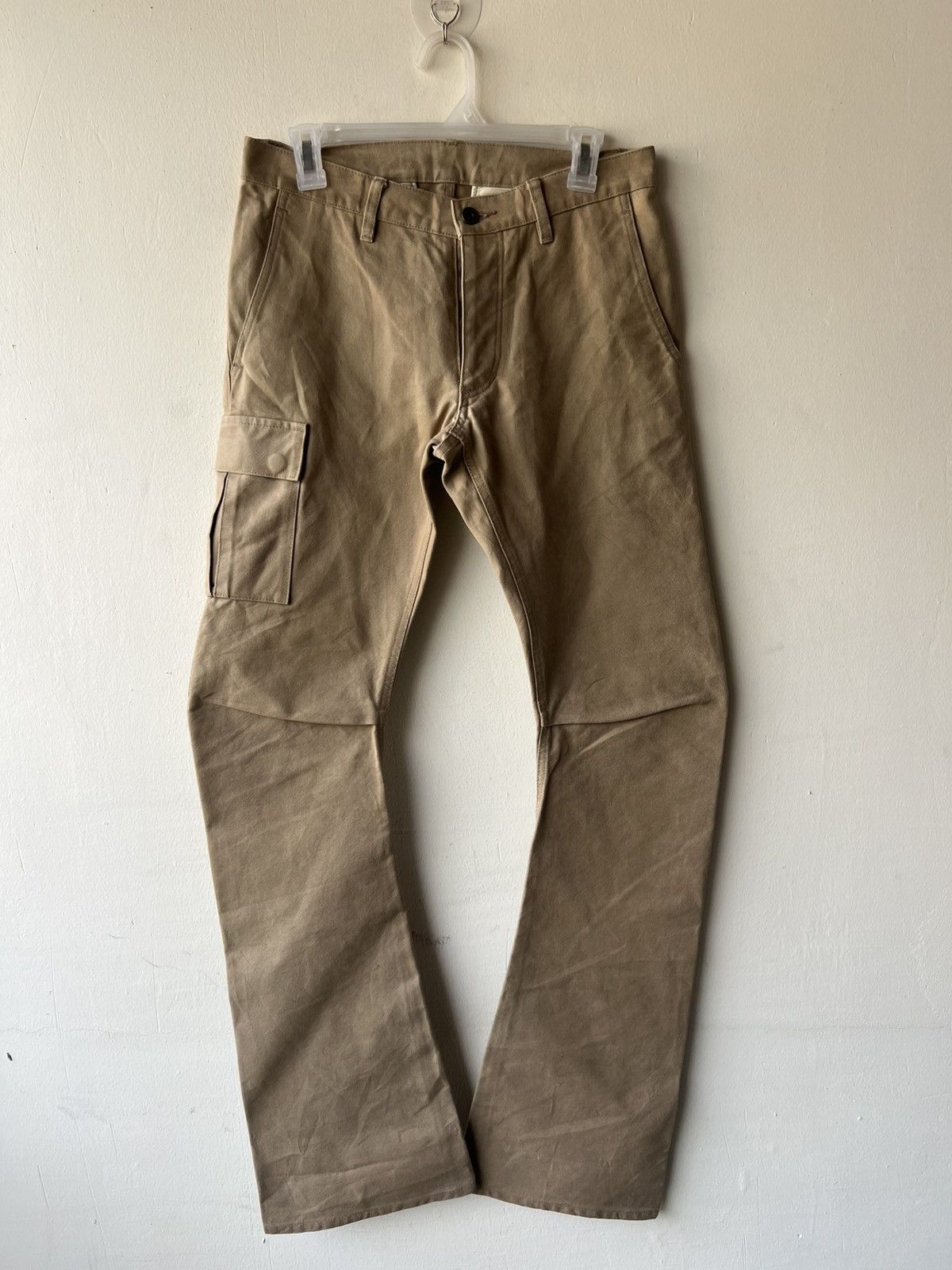 Kazuyuki Kumagai Attachment Attachment Japan Patina Waxed Cotton Duck Flare Cargo Pant Size US 29 - 2 Thumbnail