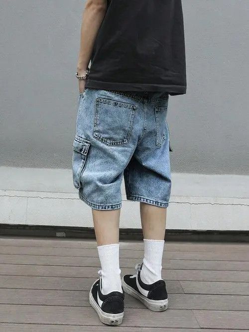 Jean Cargo Y2k Shorts Jorts jeans washed Size US 34 / EU 50 - 4 Thumbnail