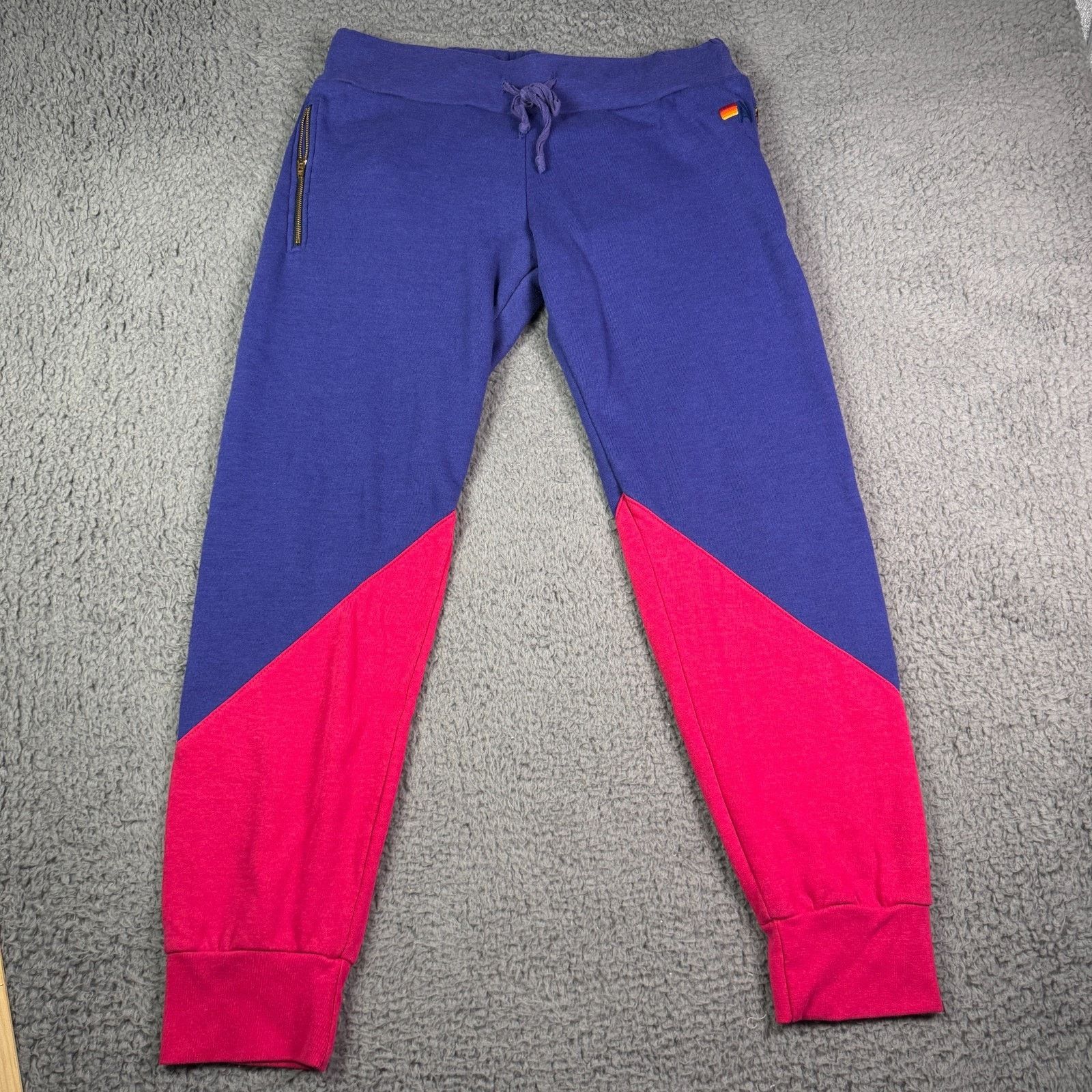 Aviator Nation Glider Sweatpants Large Purple Joggers Glider Colorblock Size 30" / US 8 / IT 44 - 1 Thumbnail