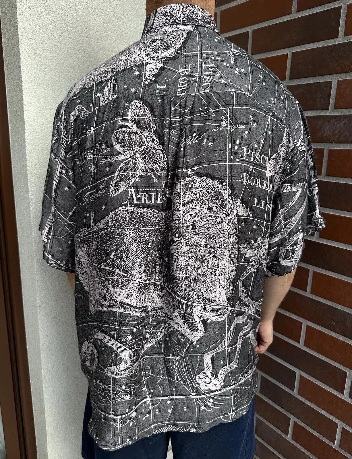 Schnaydermans Schnaydermans Shirt Mens Crazy Print Viscose Silk Zodiac Size US XL / EU 56 / 4 - 3 Thumbnail
