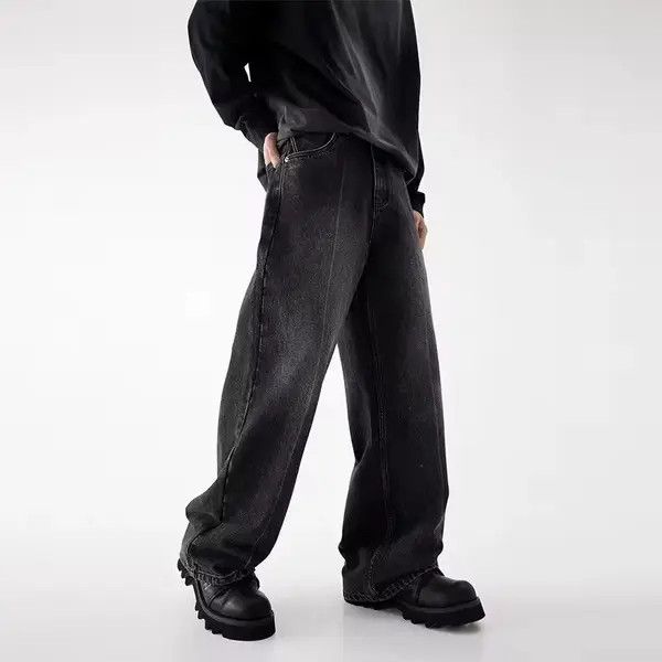 VIBE Vintage Washed Black Micro Flare Straight Jeans Size US 29 - 3 Thumbnail