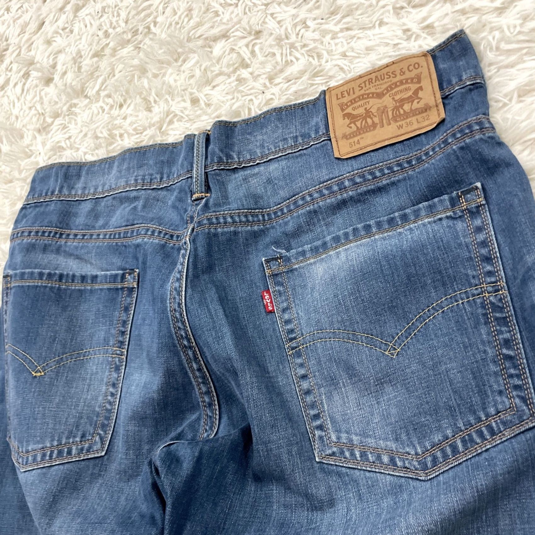 Levi's VINTAGE Levi's Jeans 514 Jeans Men 36x32 Blue Straight Wash Denim 36 Size US 36 / EU 52 - 4 Thumbnail