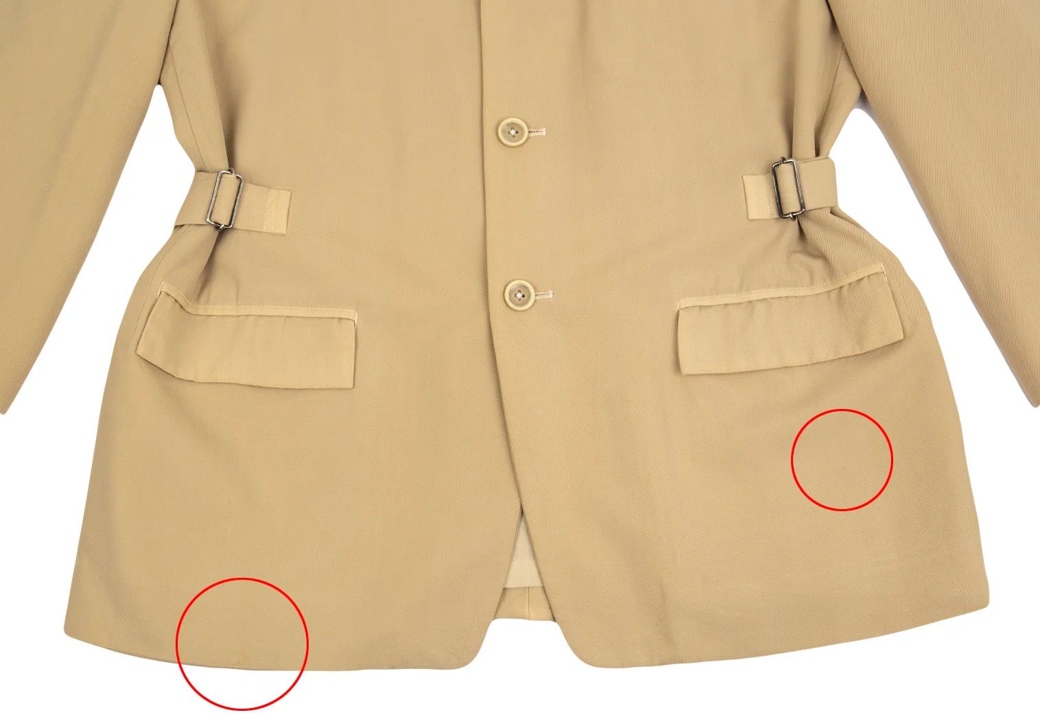 Yohji Yamamoto Yohji Yamamoto Beige No-Collar Wool Gabardine Jacket Size US M / EU 48-50 / 2 - 9 Thumbnail