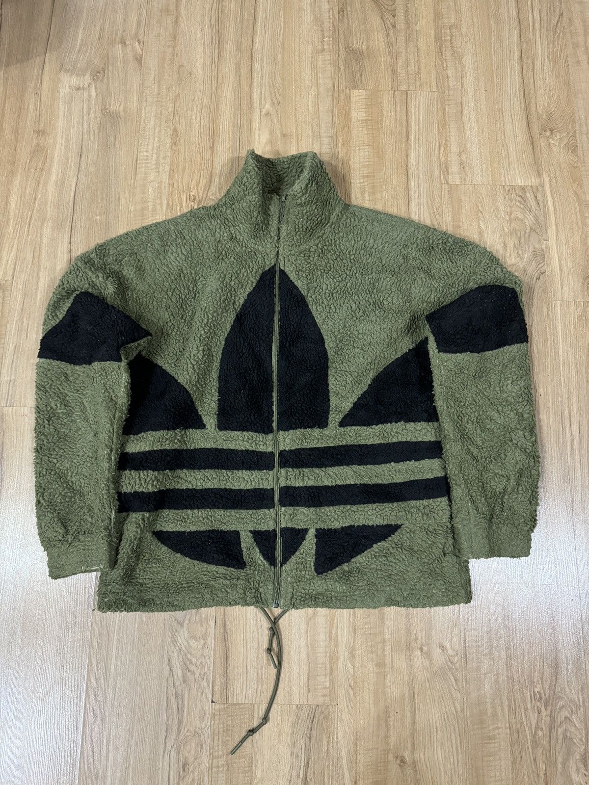 Adidas × Vintage ADIDAS BIG LOGO FLEECE JACKET Size US L / EU 52-54 / 3 - 1 Thumbnail