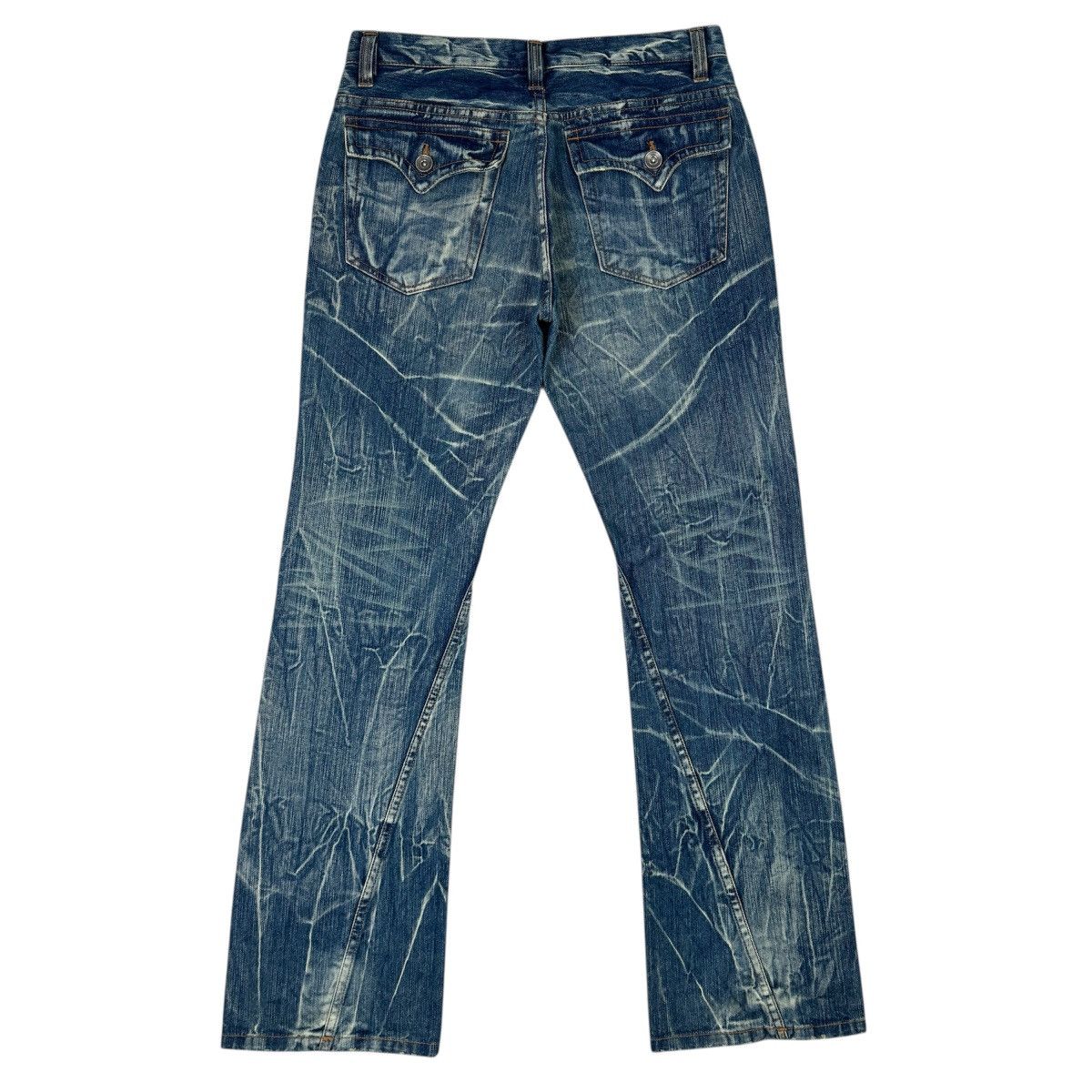 If Six Was Nine Twist Leg - 2000s Nylaus Flared Madness Jeans Size US 32 / EU 48 - 2 Thumbnail