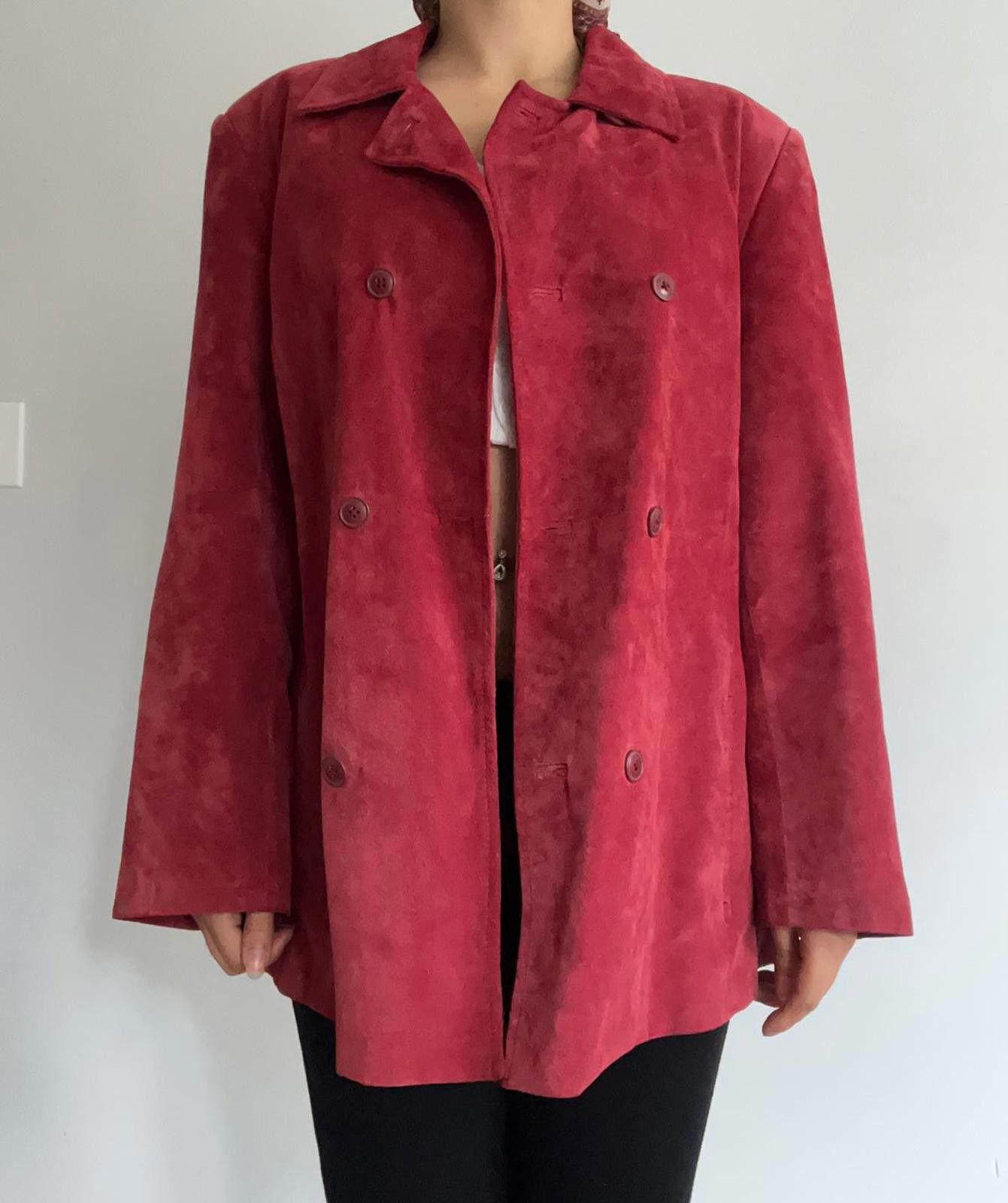 Other Women’s red leather suede jacket Size L / US 10 / IT 46 - 3 Thumbnail