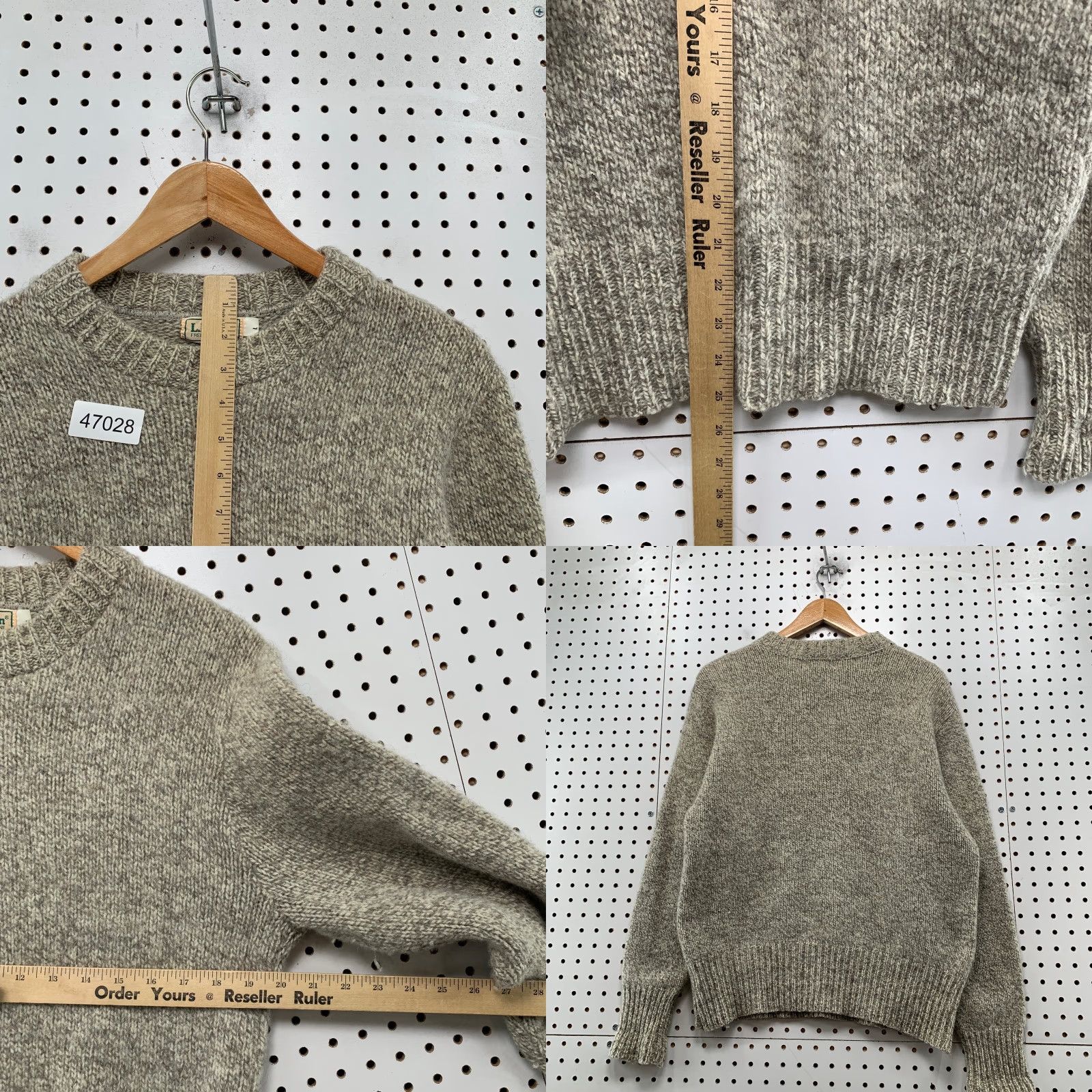 Vintage VINTAGE L.L. Bean Sweater Mens M Beige Wool Knit Crewneck Pullover Christmas Casual Winter 90s Mens Size US M / EU 48-50 / 2 - 8 Thumbnail