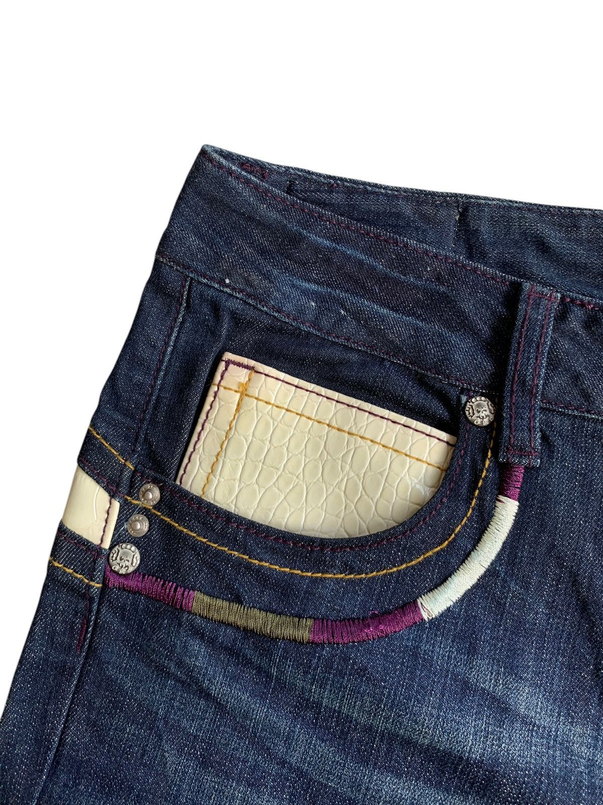 If Six Was Nine × KMRii × Le Grande Bleu (L.G.B.) FLARE💥 ORIRIN JAPANESE PUNK STYLE RUSTY STREACH DENIM 🎌☠️ Size US 32 / EU 48 - 14 Thumbnail
