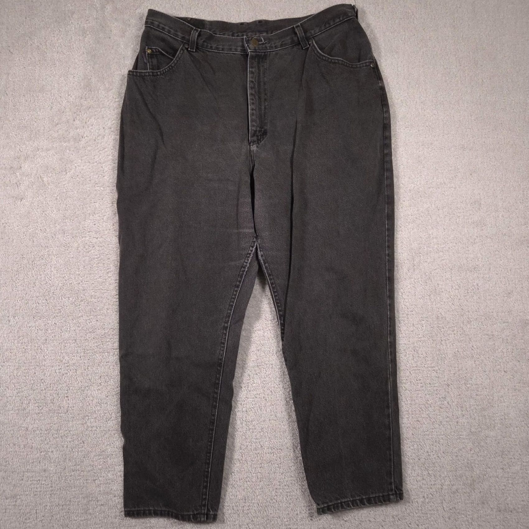 Vintage VINTAGE Riders by Lee Jeans Womens 20WP Charcoal Wash High Rise Relaxed Tapered Denim Size 42" / US 20 - 2 Thumbnail