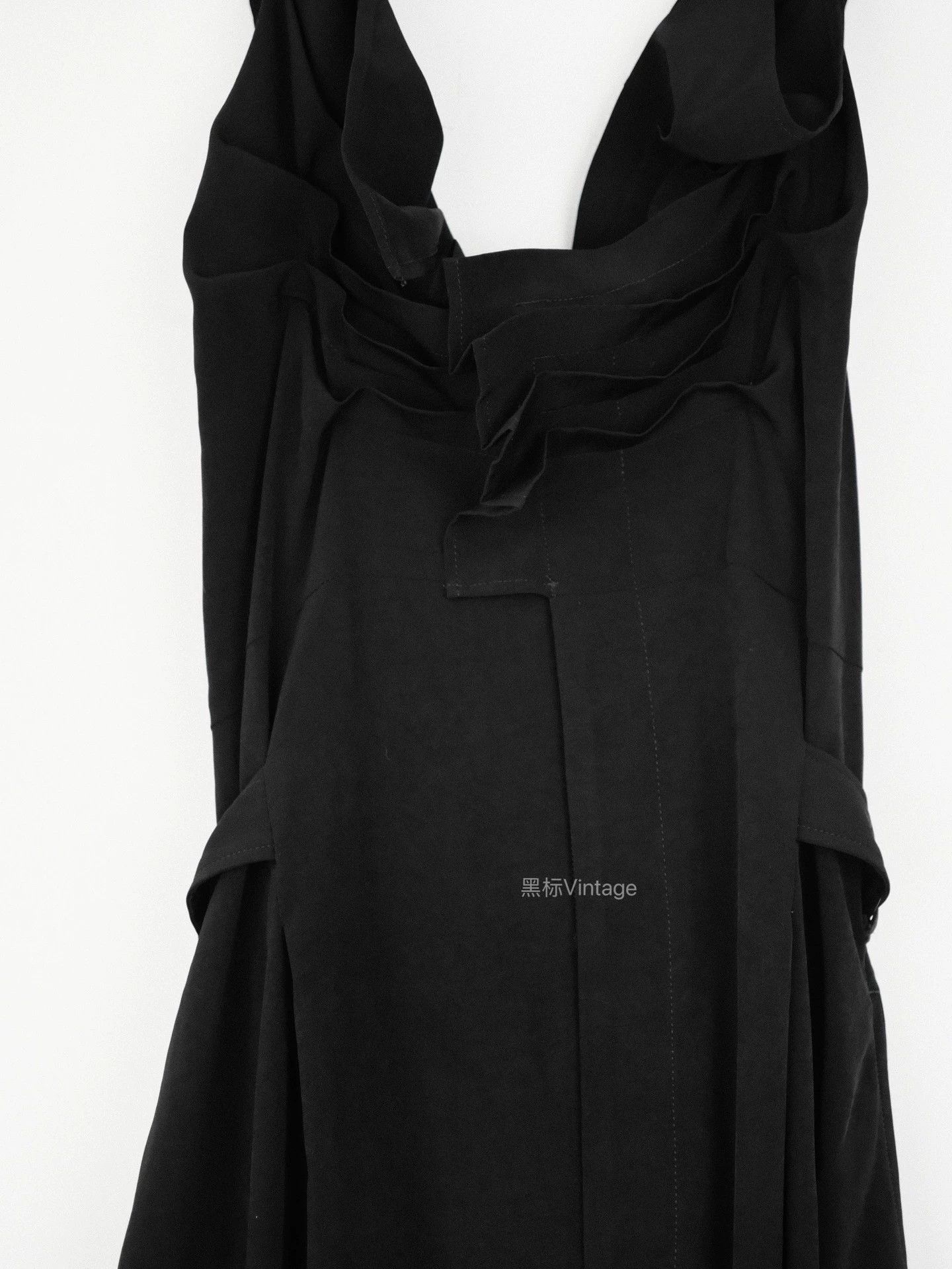 Yohji Yamamoto Yohji Noir 18SS Vintage Triacetate Pleat Asym Dress Wmn Size XS / US 0-2 / IT 36-38 - 3 Thumbnail