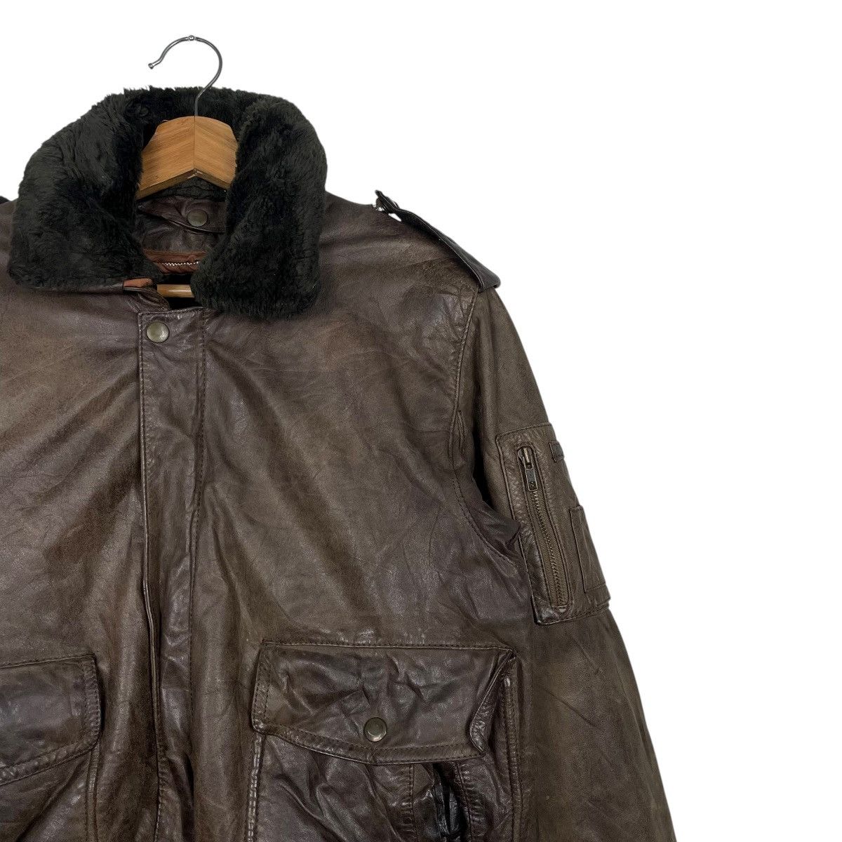 Japanese Brand Japanese Brand Military Leather Jacket Size US S / EU 44-46 / 1 - 5 Thumbnail