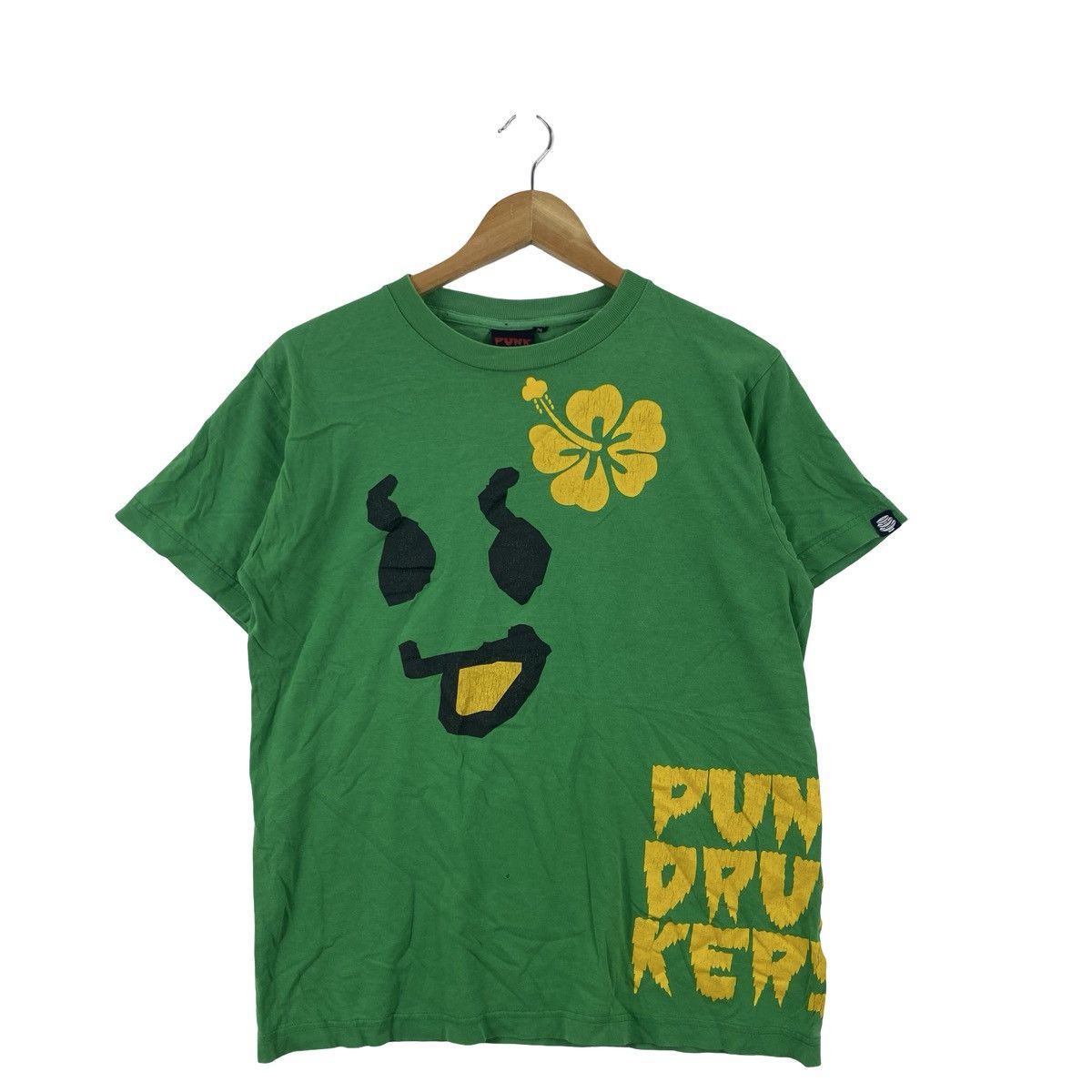Other PUNK DRUNKERS Graphic Face Hibiscus Logo Streetwear Tee Size US M / EU 48-50 / 2 - 4 Thumbnail