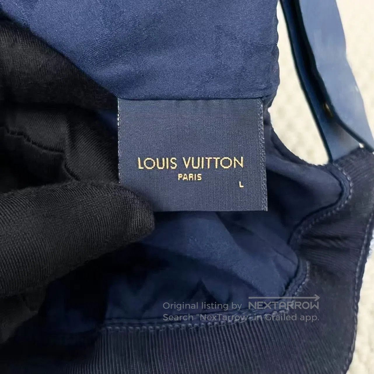 Louis Vuitton Louis Vuitton Blue Denim Leather Baseball Cap. Size ONE SIZE - 6 Thumbnail