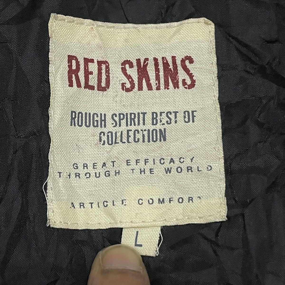 Leather Vintage Red Skins Black Cafe Racer Faux Leather Jacket Size US L / EU 52-54 / 3 - 20 Thumbnail