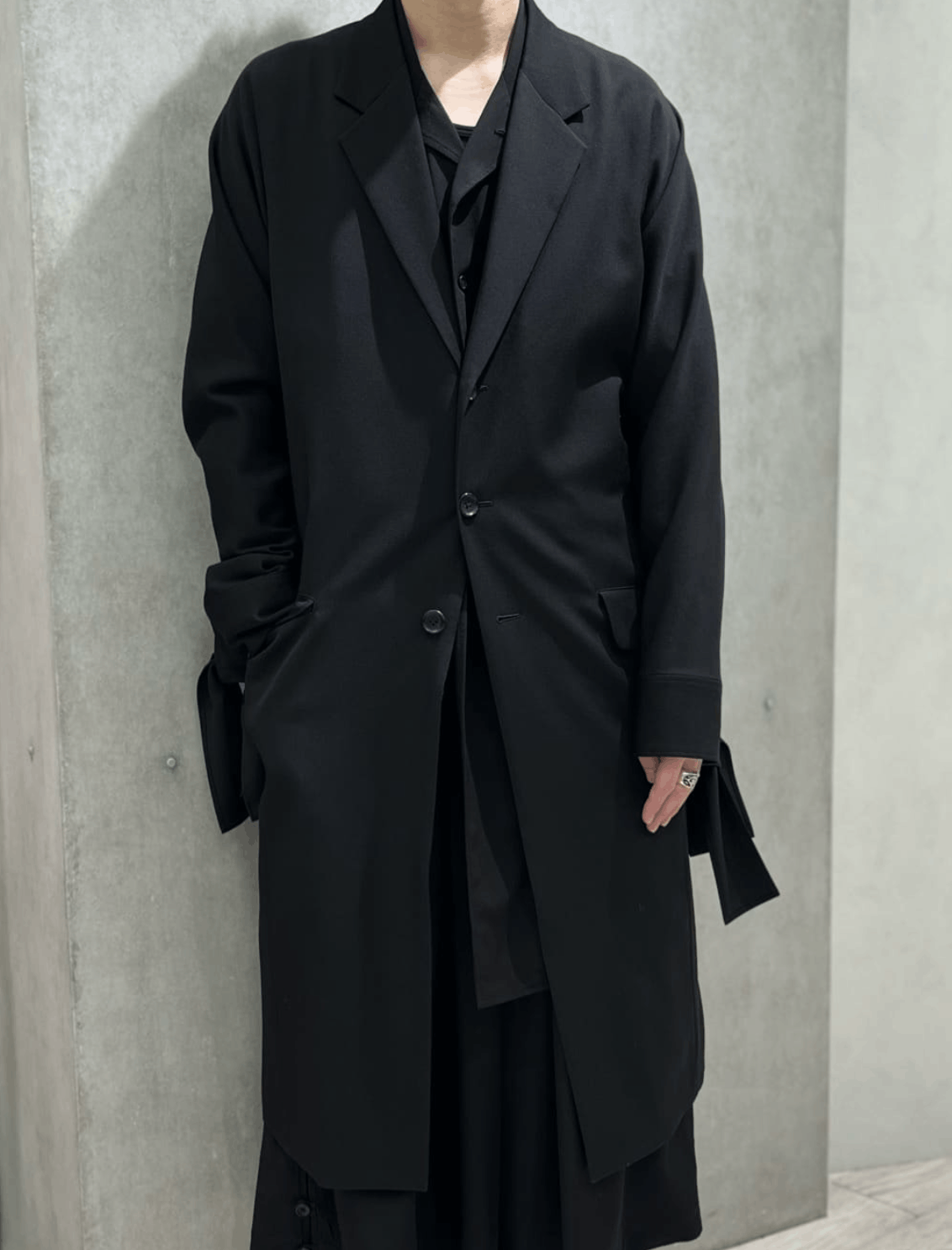 Yohji Yamamoto Yohji Yamamoto Pour Homme Wool TIED SLEEVE CUFF LONG JACKET Size US M / EU 48-50 / 2 - 11 Thumbnail