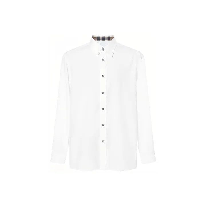 Burberry Burberry White Logo Long Sleeve Shirt for Men Size US M / EU 48-50 / 2 - 1 Thumbnail