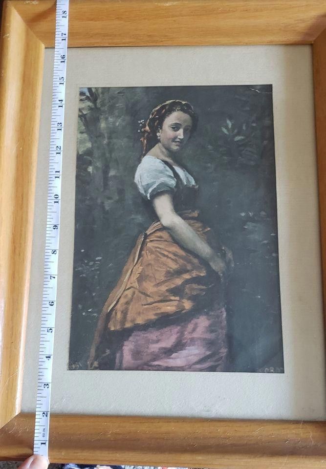 Designer Young Woman in the Woods Painting in Wood Frame Size ONE SIZE - 1 Thumbnail