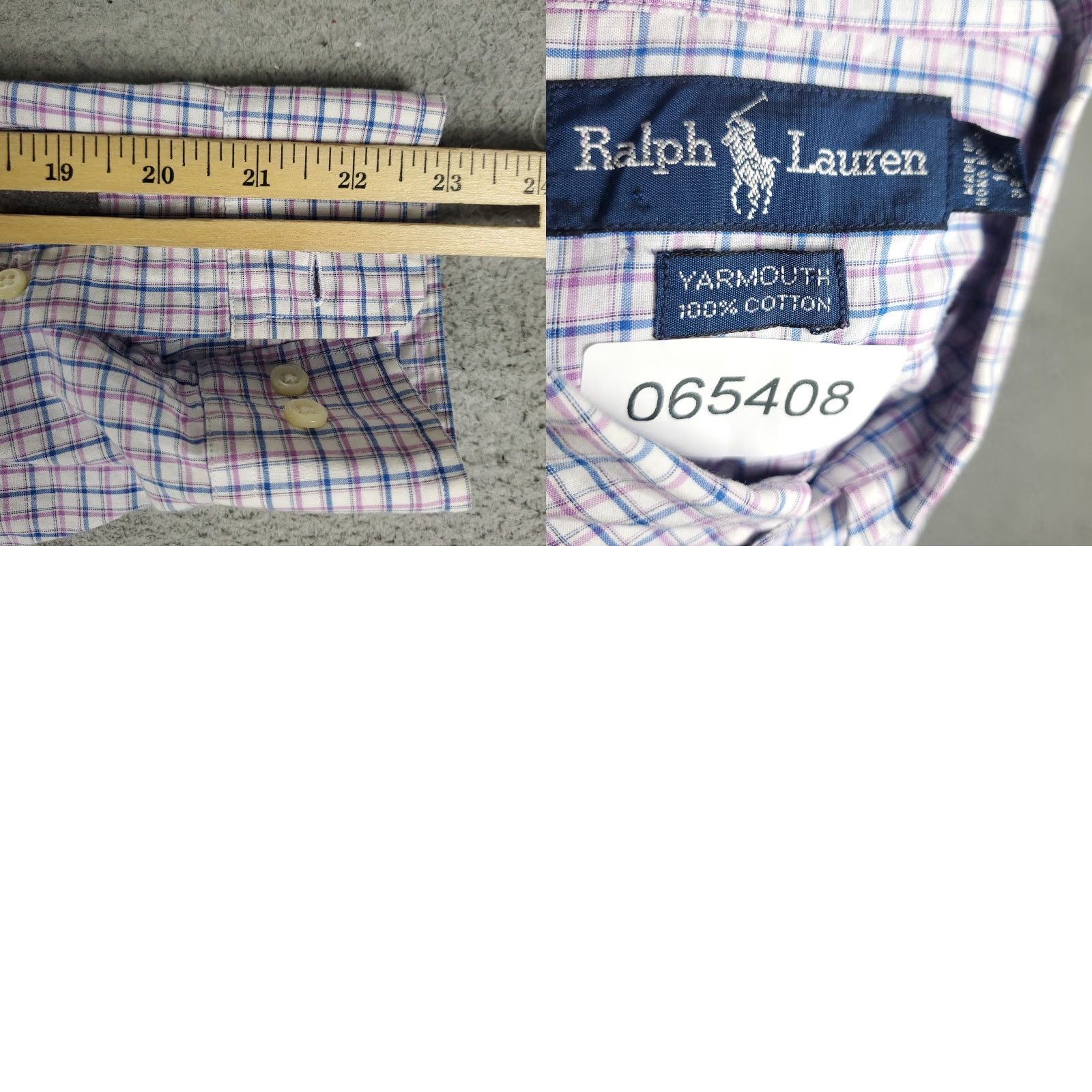 Ralph Lauren Ralph Lauren Shirt Mens 16 Purple Blue Plaid Pony Dress Button Up Long Sleeve Shirt Size 42R - 8 Thumbnail