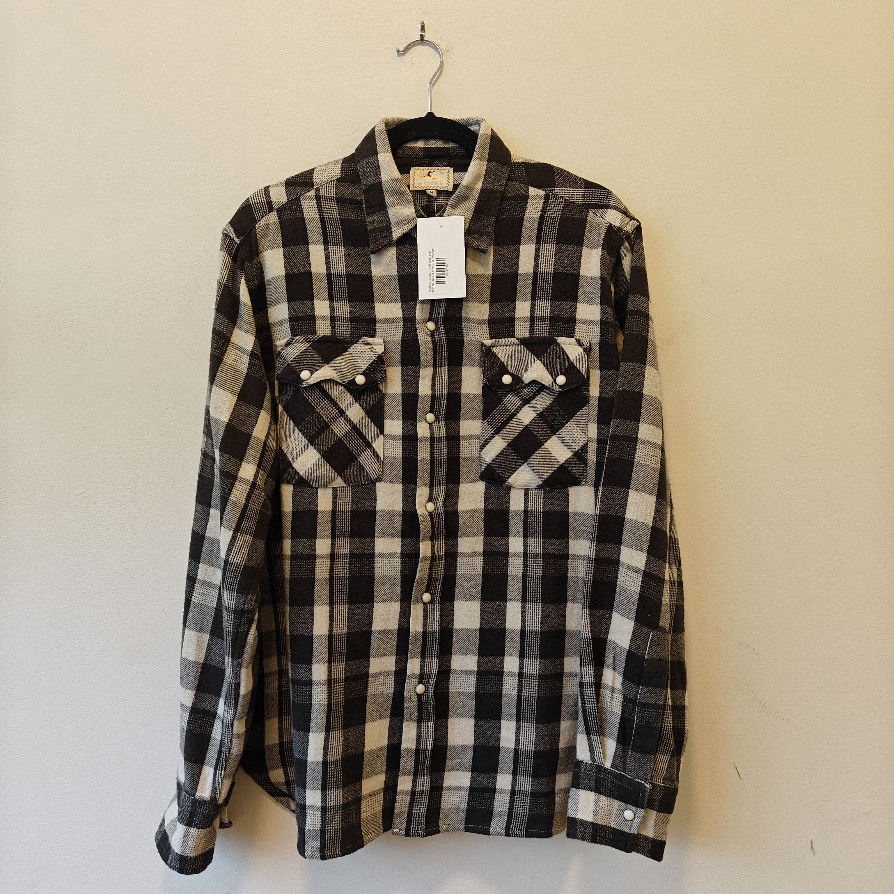 NWT Flannel Pearlsnap sawtooth shirt night plaid $188
