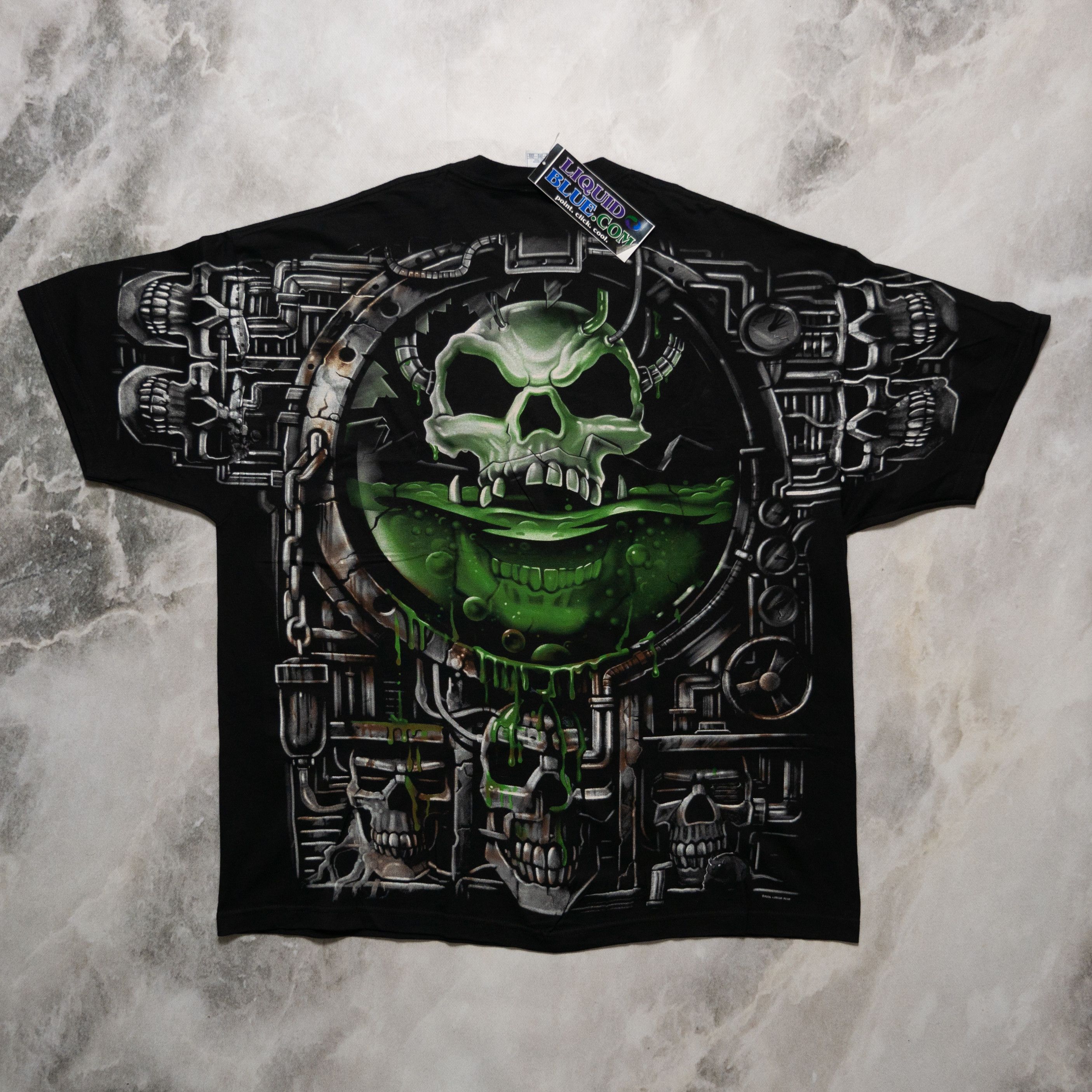 Liquid Blue × Vintage Vintage Liquid Blue Acid Skull Deadstock NWT 3XL T-Shirt Size US XXL / EU 58 / 5 - 2 Thumbnail
