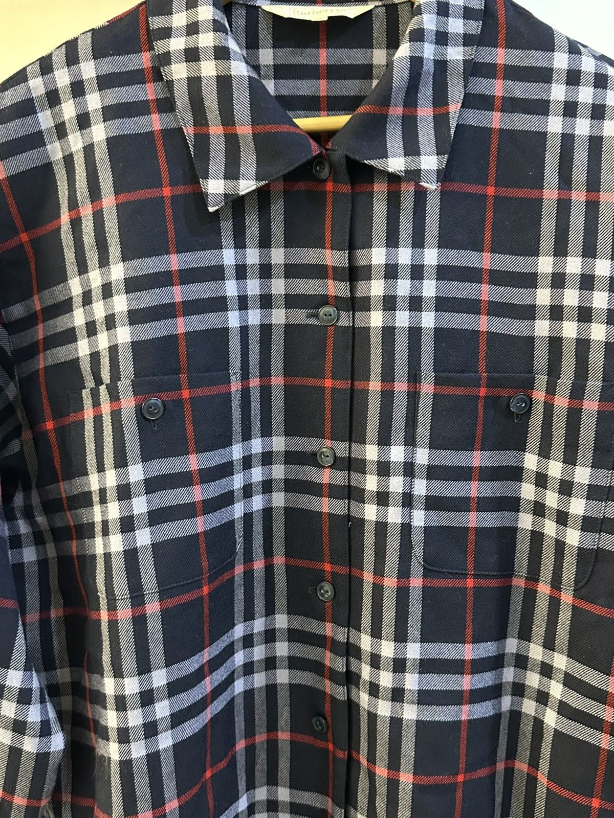 Burberry × Vintage 1990-Vintage Burberry Novacheck Padded Shoulder Button Up Size US M / EU 48-50 / 2 - 6 Thumbnail