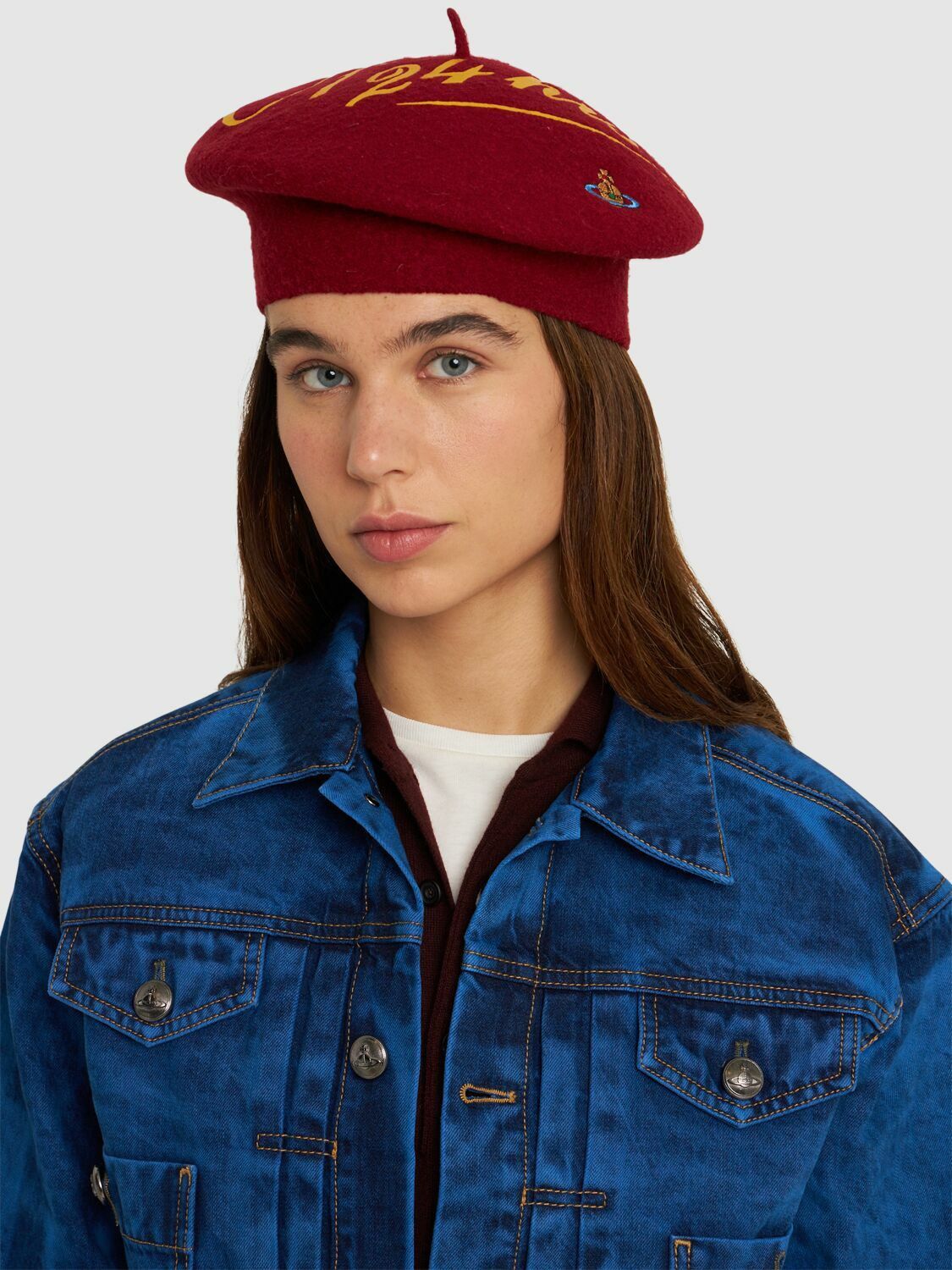 Vivienne Westwood o1f1d3z0226 Size: OS /Open 24 Hours Wool Beret Hat / Cap Red Size ONE SIZE - 2 Thumbnail