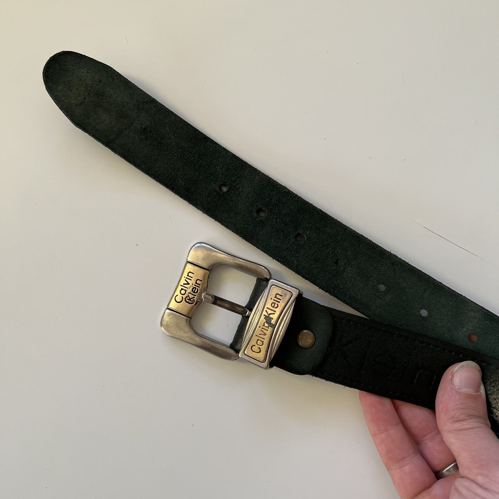 Calvin Klein × Vintage Vintage Calvin Klein Leather belt Size ONE SIZE - 1 Thumbnail
