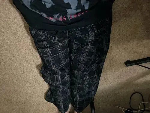 Jean Corduroy Vintage Plaid Pants Men Streetwear Size US 34 / EU 50 - 2 Thumbnail