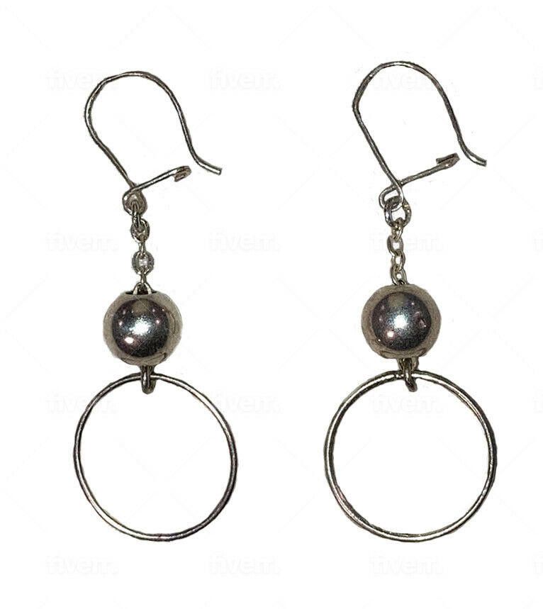 Handmade Mexican Artisan Hand Made Hoop Chain Ball Bead Earrings Size ONE SIZE - 3 Thumbnail