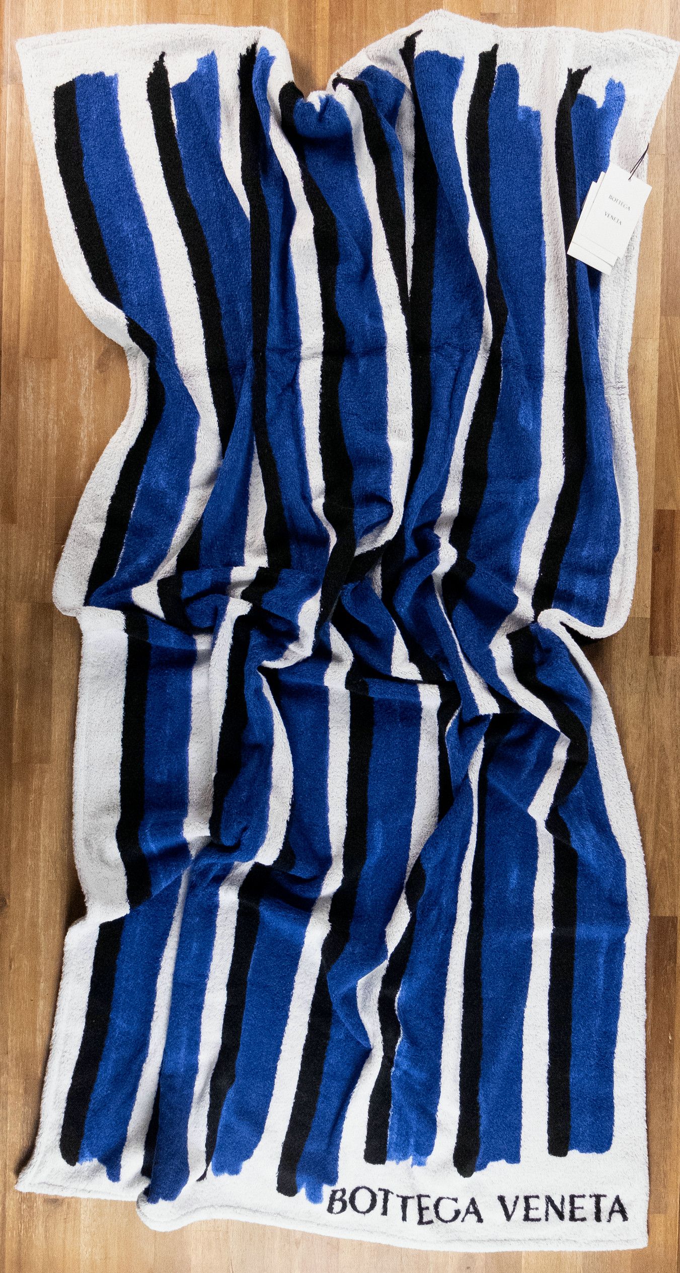 Bottega Veneta BOTTEGA VENETA white blue & black beach towel q Size ONE SIZE - 3 Thumbnail