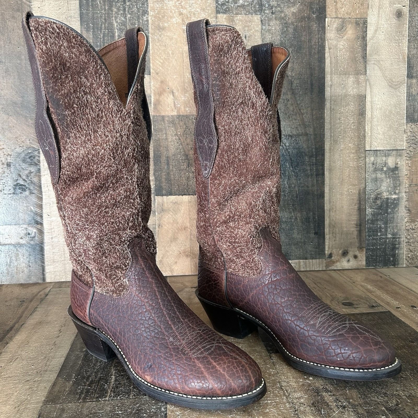 Acme Vintage Tall Bullhide Mule Ear Cowboy Boots Mens 11 D