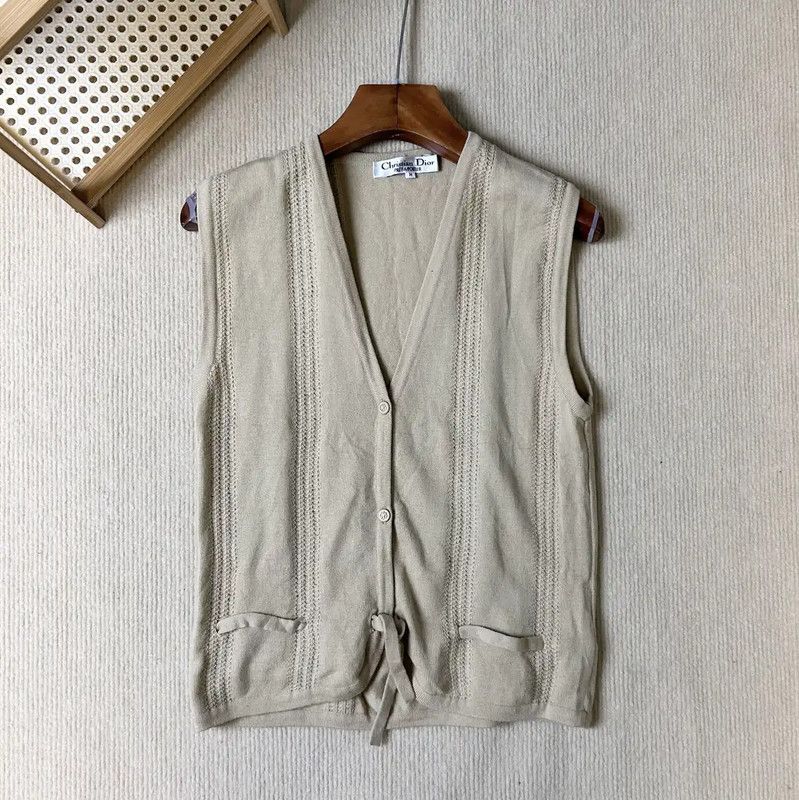 Dior Dior Women's Khaki Wool Cardigan 0089 Size M / US 6-8 / IT 42-44 - 1 Thumbnail