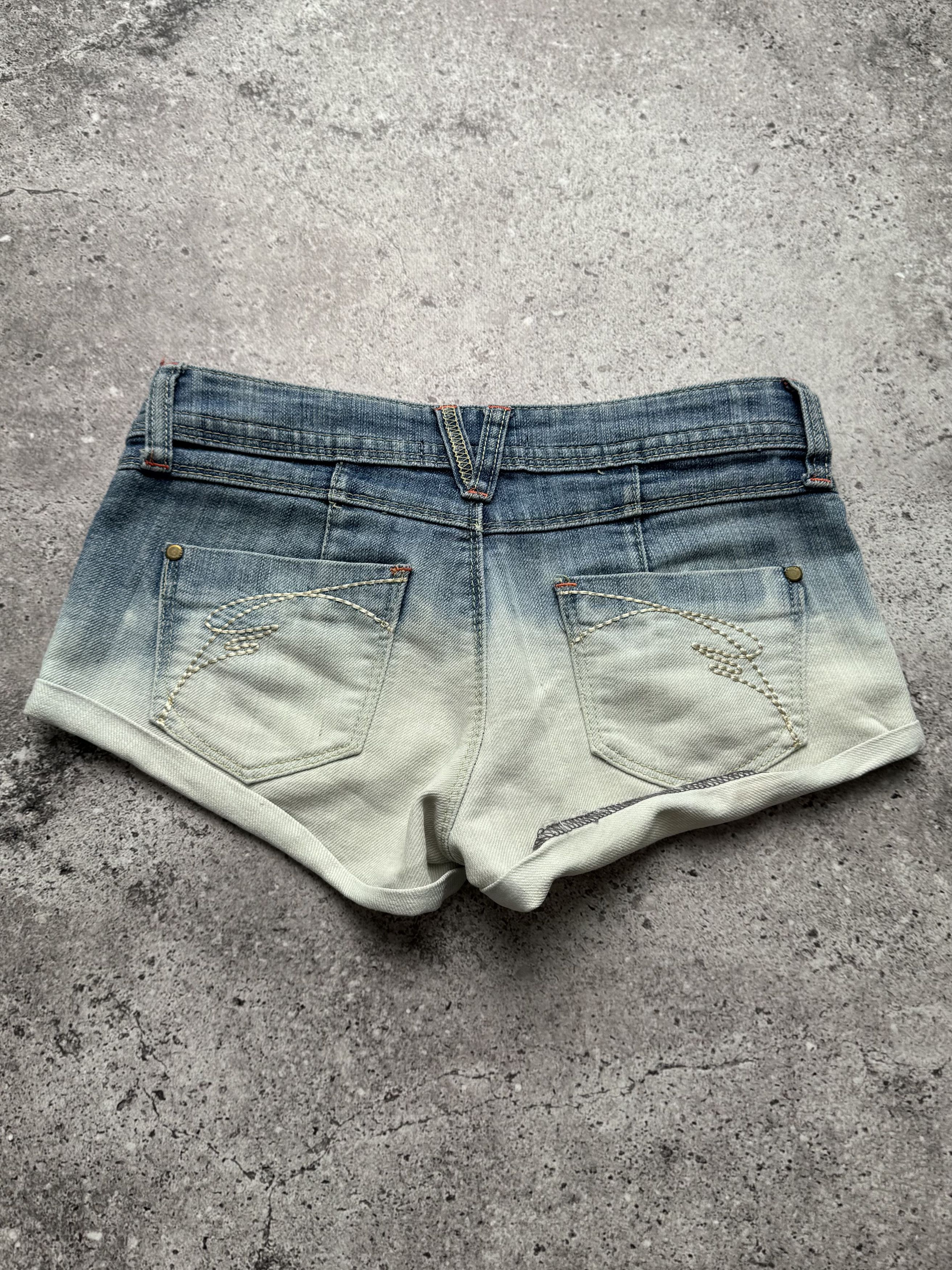 Vintage Vintage Denim Gradient Mini Shorts (E8) Size 26" / US 2 / IT 38 - 4 Thumbnail